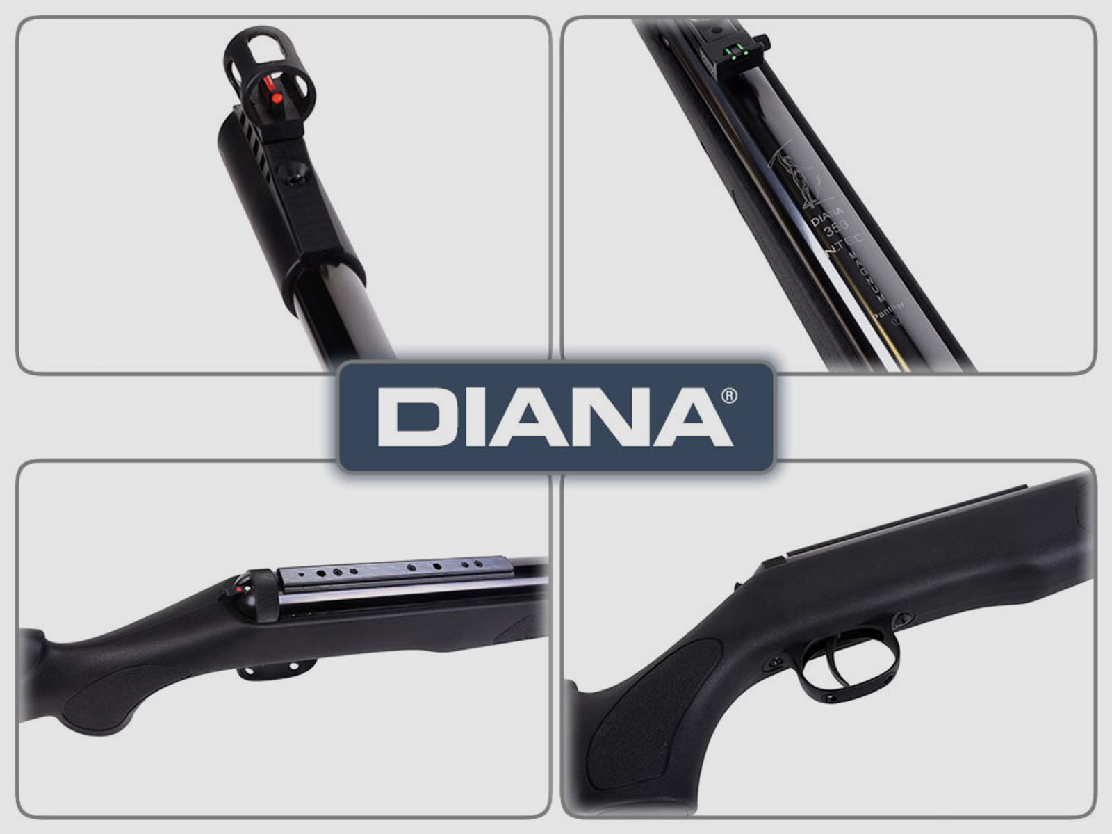 Knicklauf Luftgewehr Diana Panther 350 N_TEC Magnum, Gasdruckfeder, Kunststoffschaft schwarz, Kaliber 4,5 mm (P18)