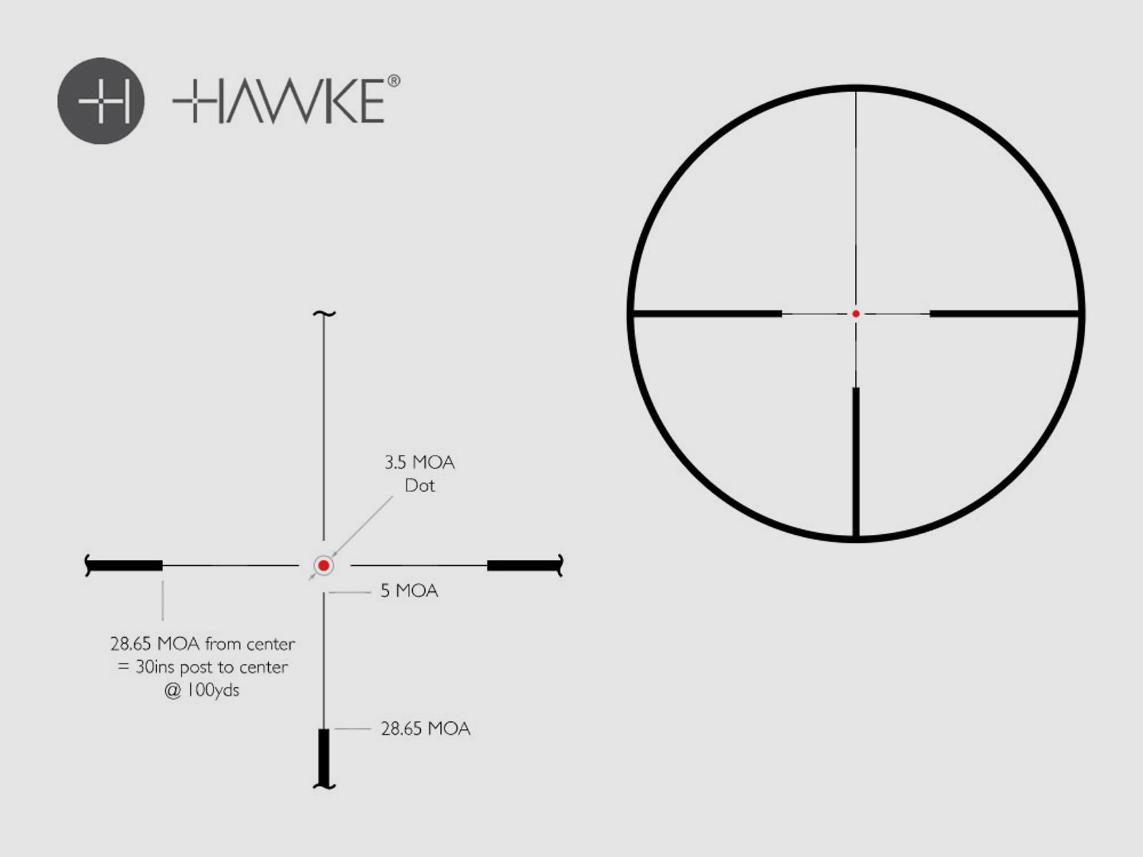 HAWKE Zielfernrohr ENDURANCE 30 WA, 1-4x24, Leuchtabsehen L4A Dot IR