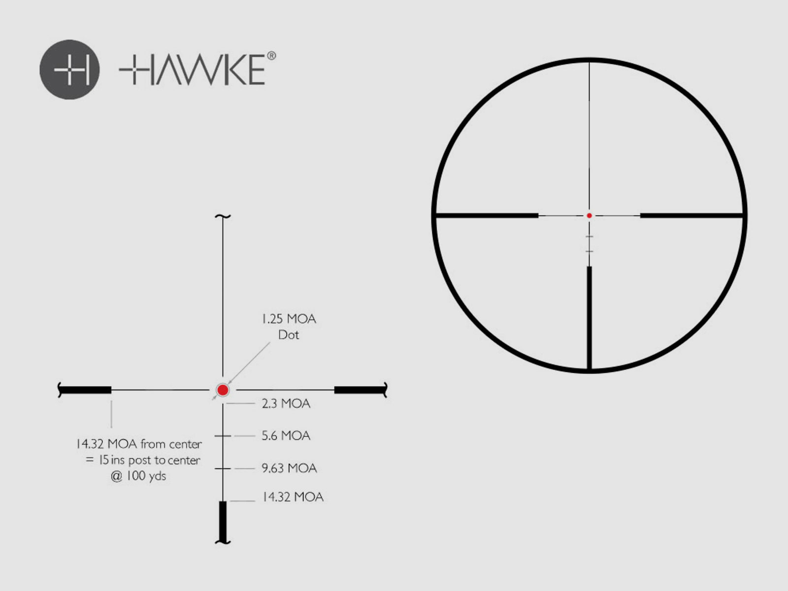 HAWKE Zielfernrohr ENDURANCE 30 WA, 3-12x56, Leuchtabsehen LR Dot (8x) IR