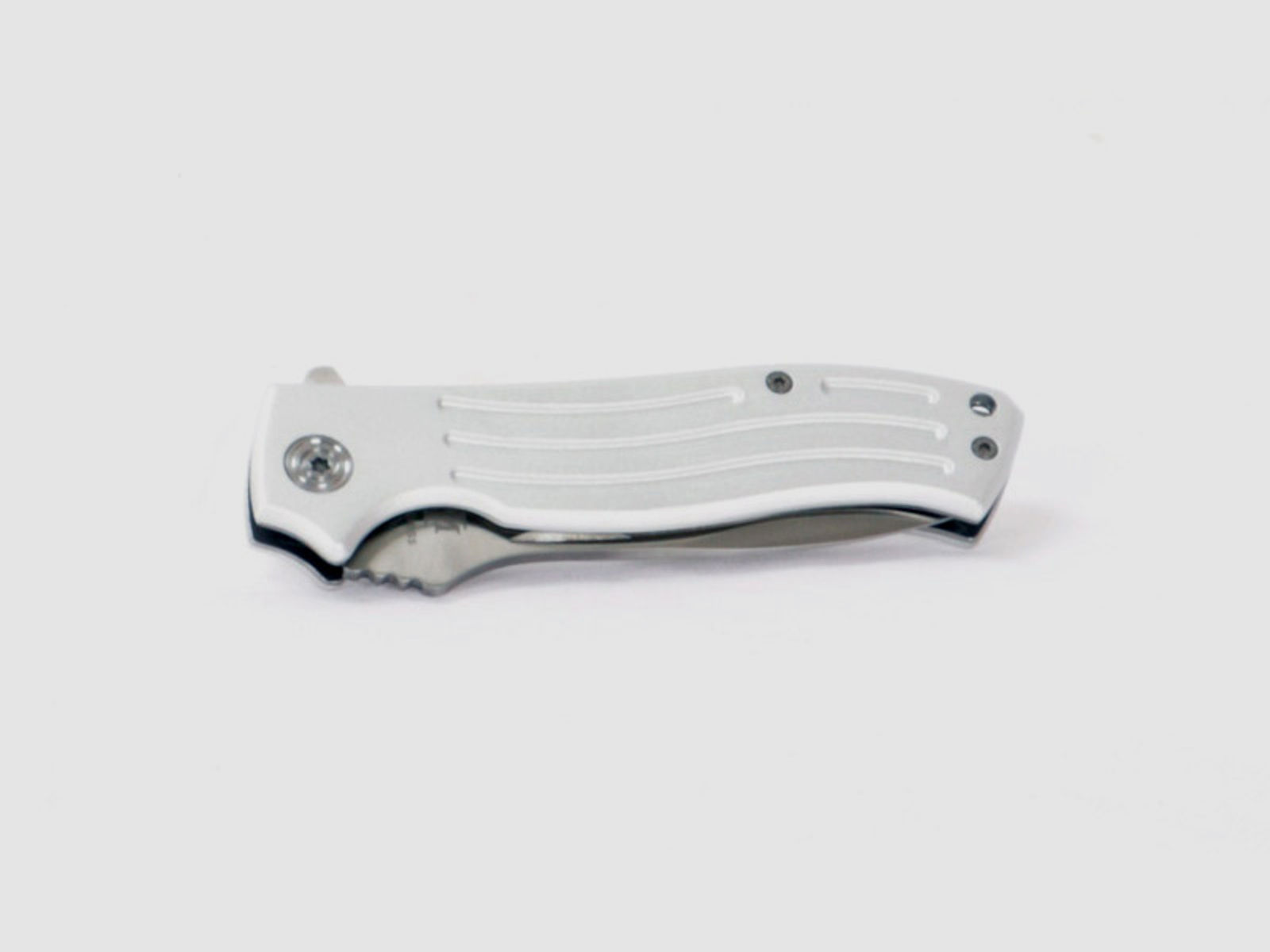 Einhandmesser Stahl KlingenlĂ¤nge 8 cm Aluminium Griffschalen (P18)