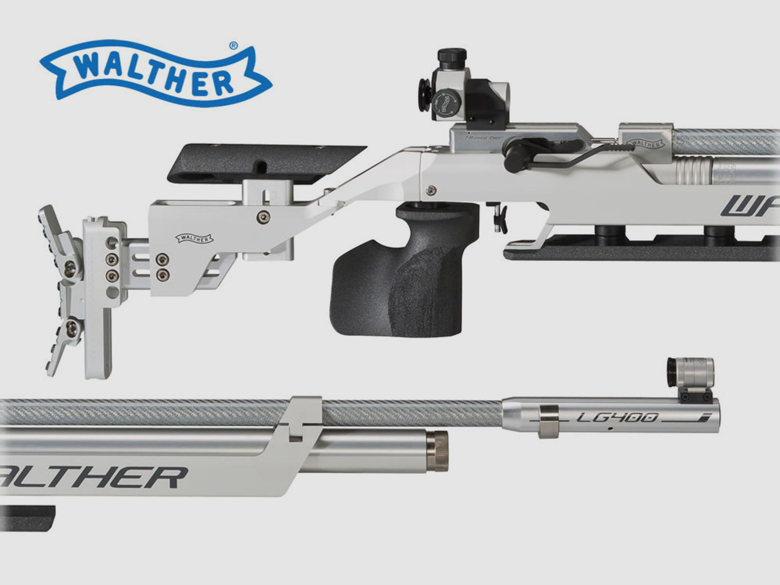 WALTHER Match-Pressluftgewehr LG400 COMPETITON, Linksgirff, M-Abzug, Kal. 4,5mm (P18)