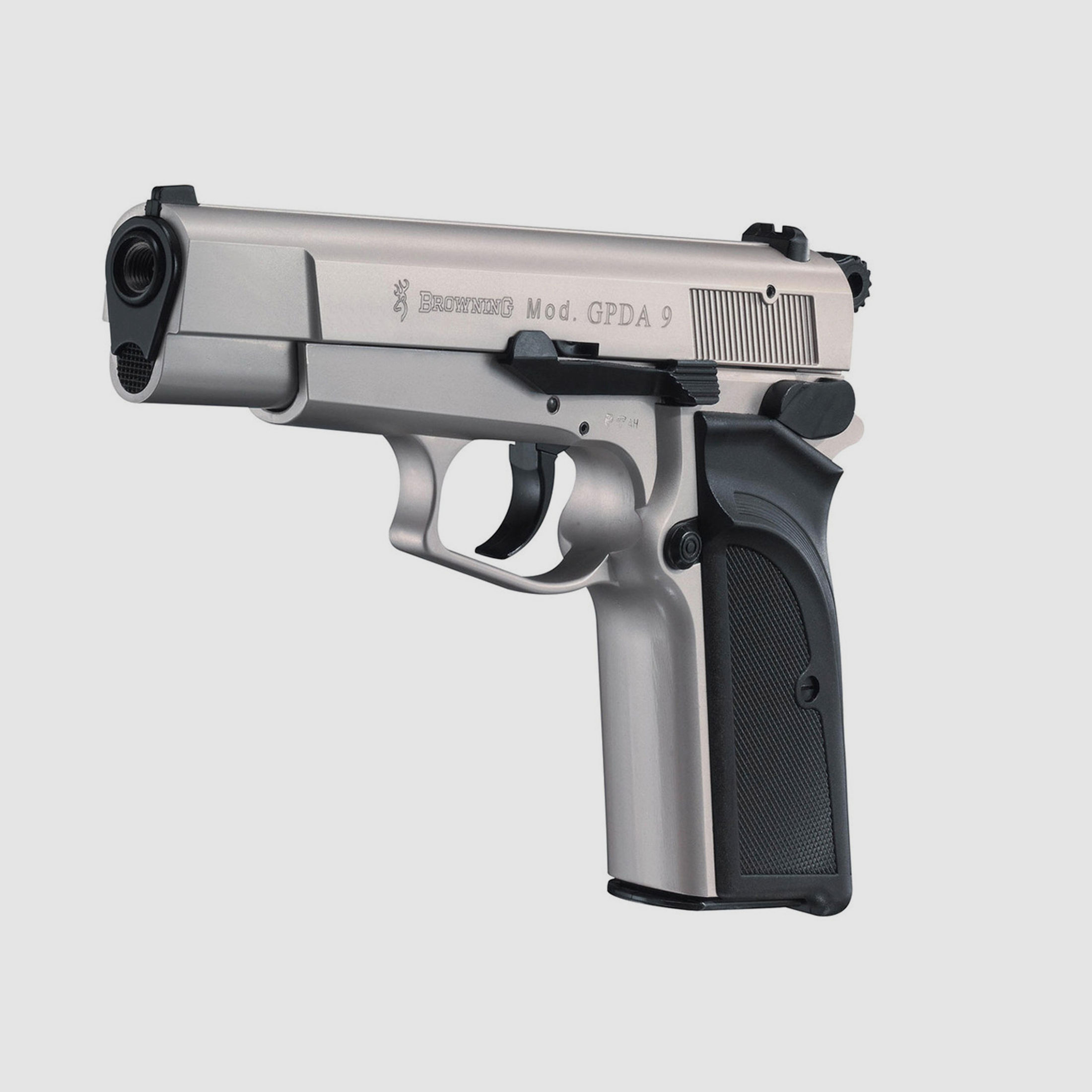 Schreckschuss Pistole Browning GPDA9 nickel KS Kaliber 9 mm P.A.K. (P18) + Universalholster