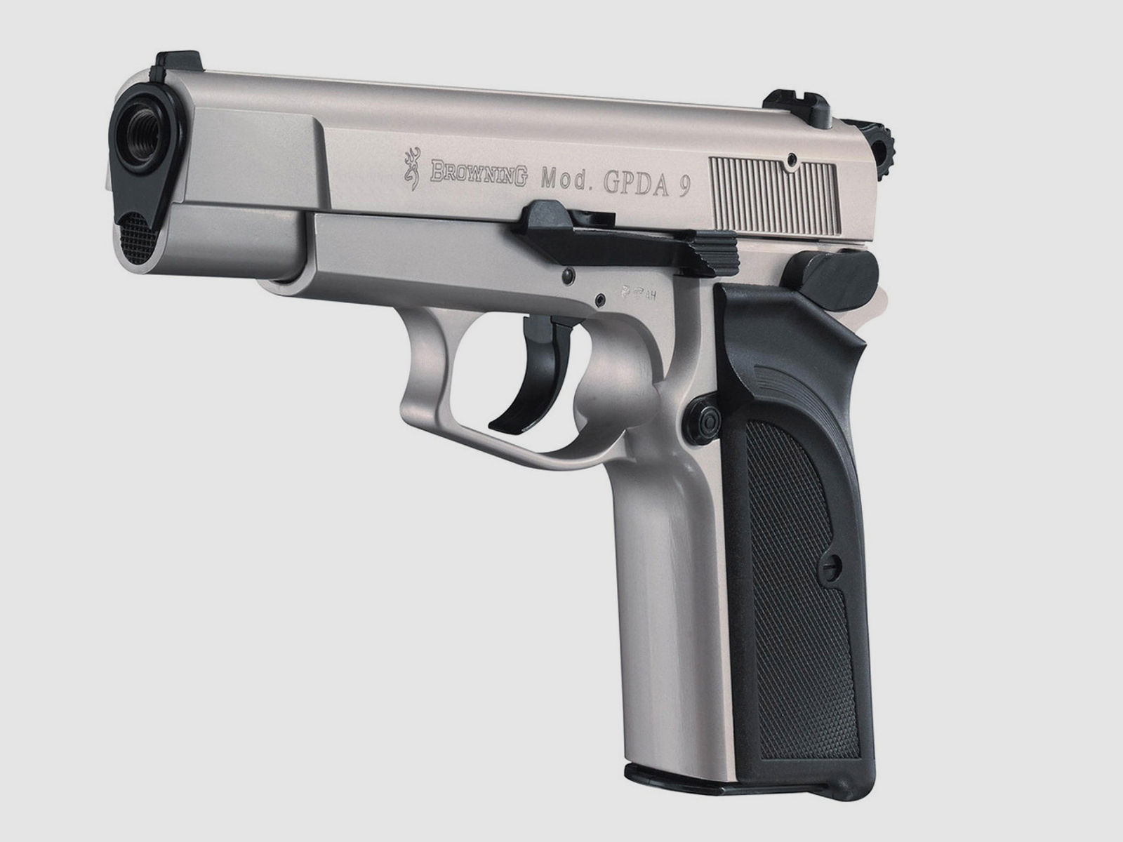 Schreckschuss Pistole Browning GPDA9 nickel KS Kaliber 9 mm P.A.K. (P18) + Universalholster