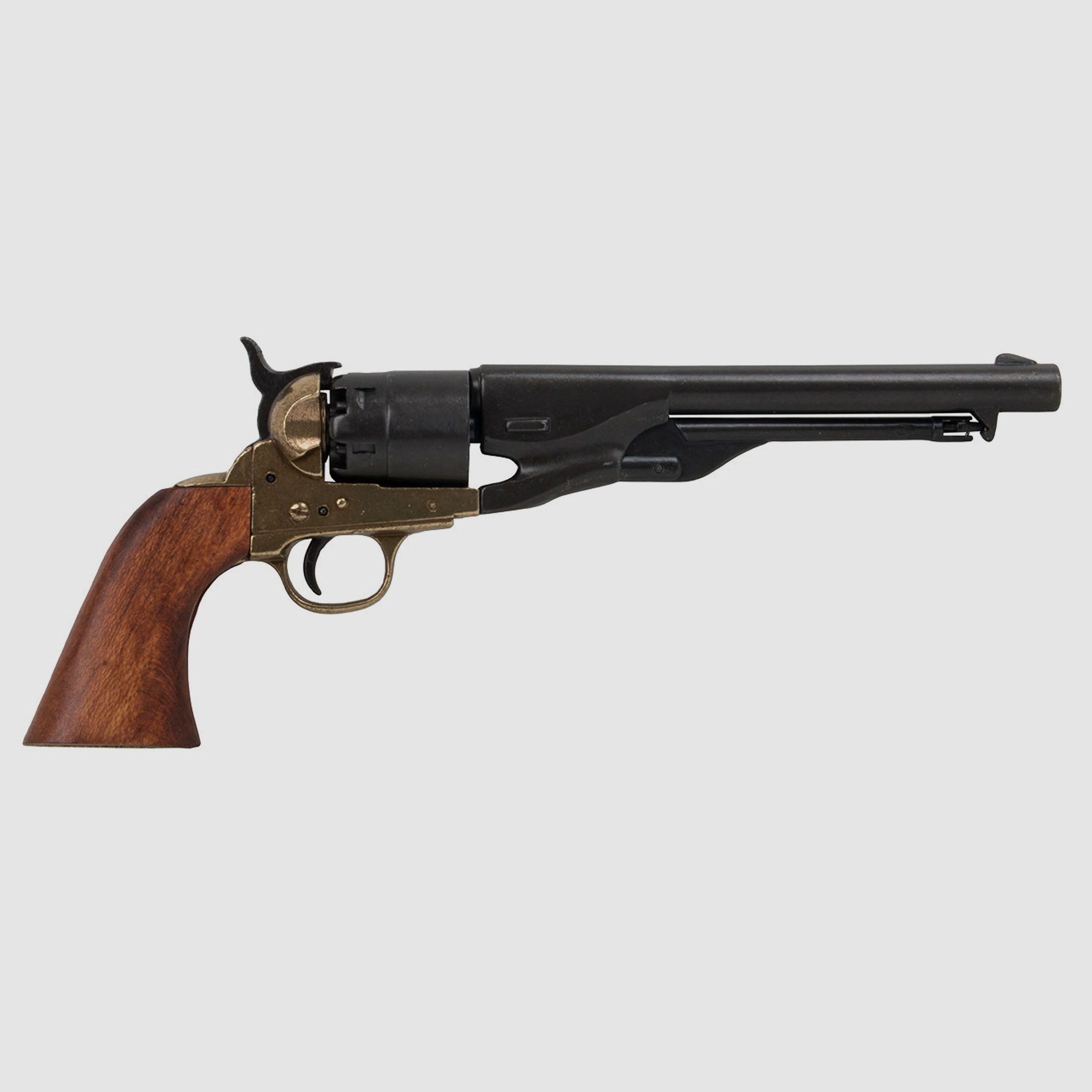 Deko Vorderlader Revolver Colt USA 1860 amerikanischer BĂĽrgerkrieg Kaliber .44 schwarz Holzgriffschalen