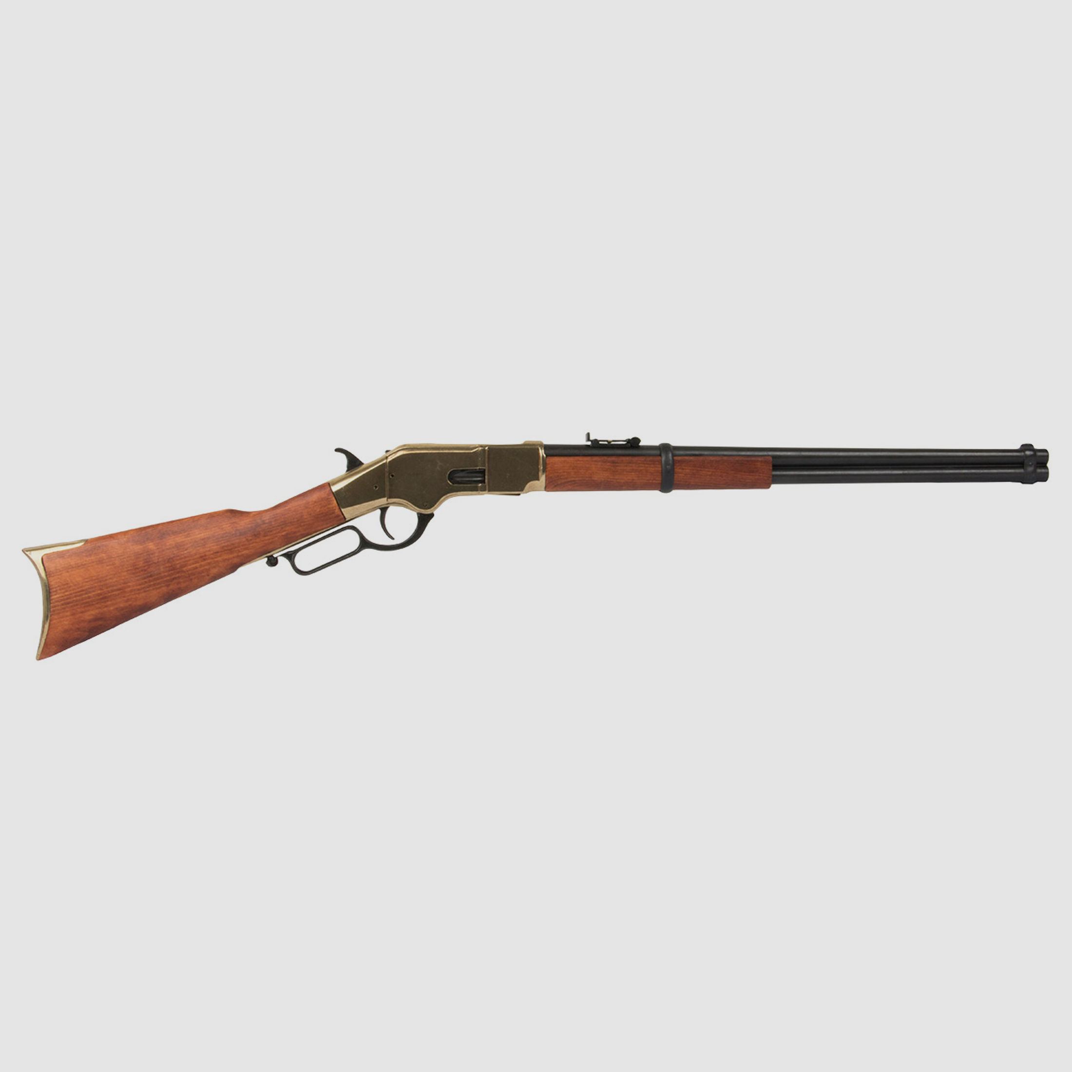 Deko Gewehr Winchester USA 1866 Carbine lever action voll beweglich LĂ¤nge 100 cm messing