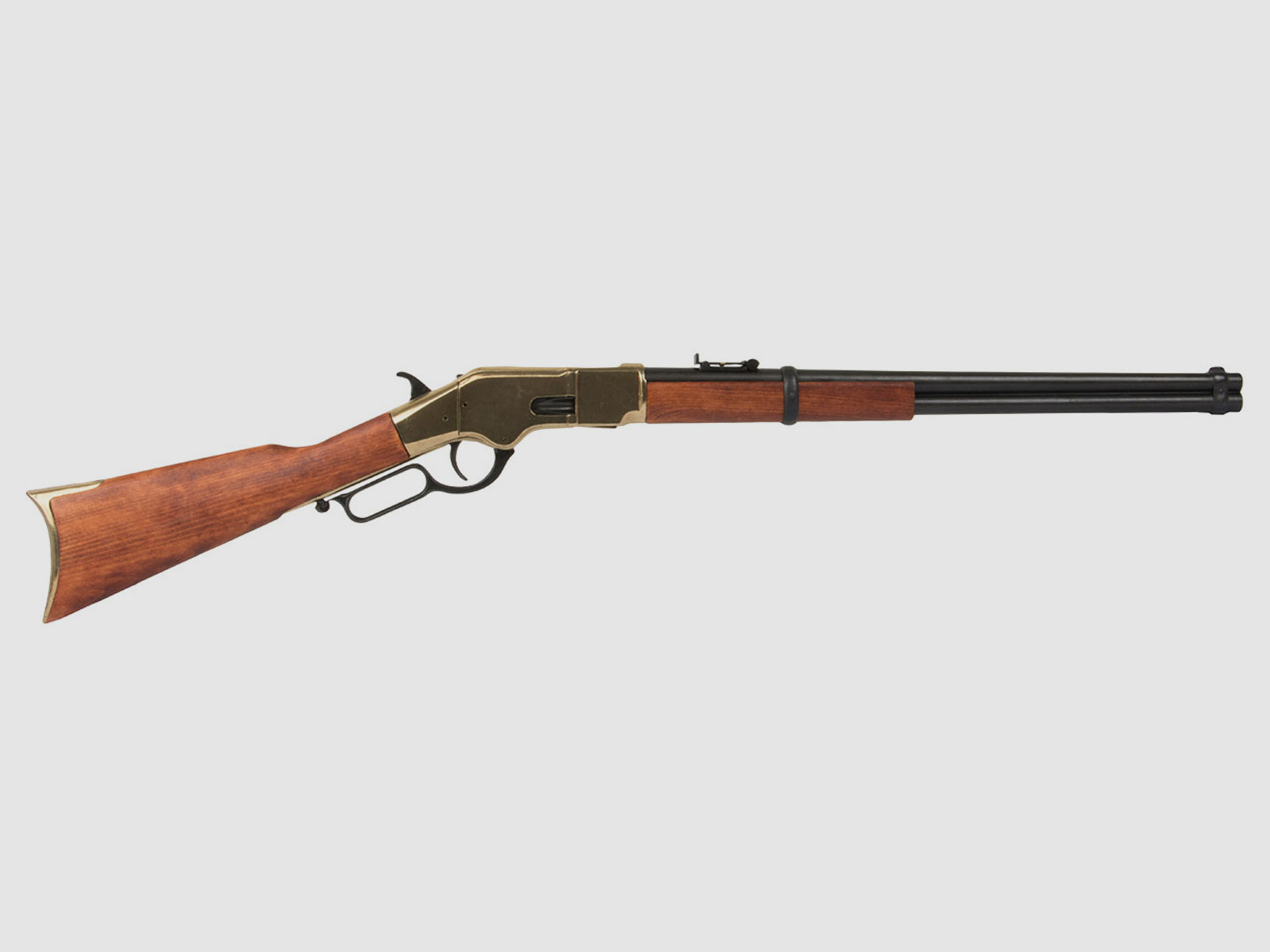 Deko Gewehr Winchester USA 1866 Carbine lever action voll beweglich LĂ¤nge 100 cm messing