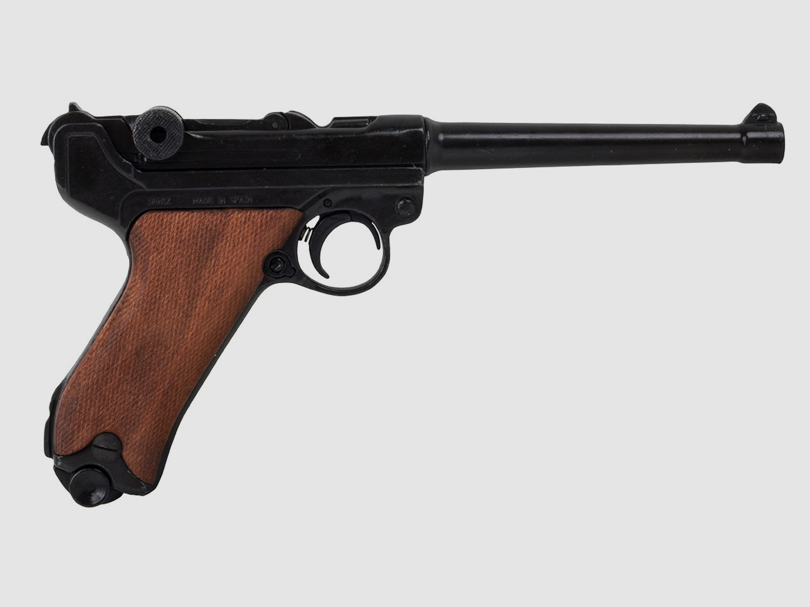 Denix Deko Pistole Luger P08 Deutschland 1898 LĂ¤nge 30 cm schwarz Holzgriffschalen