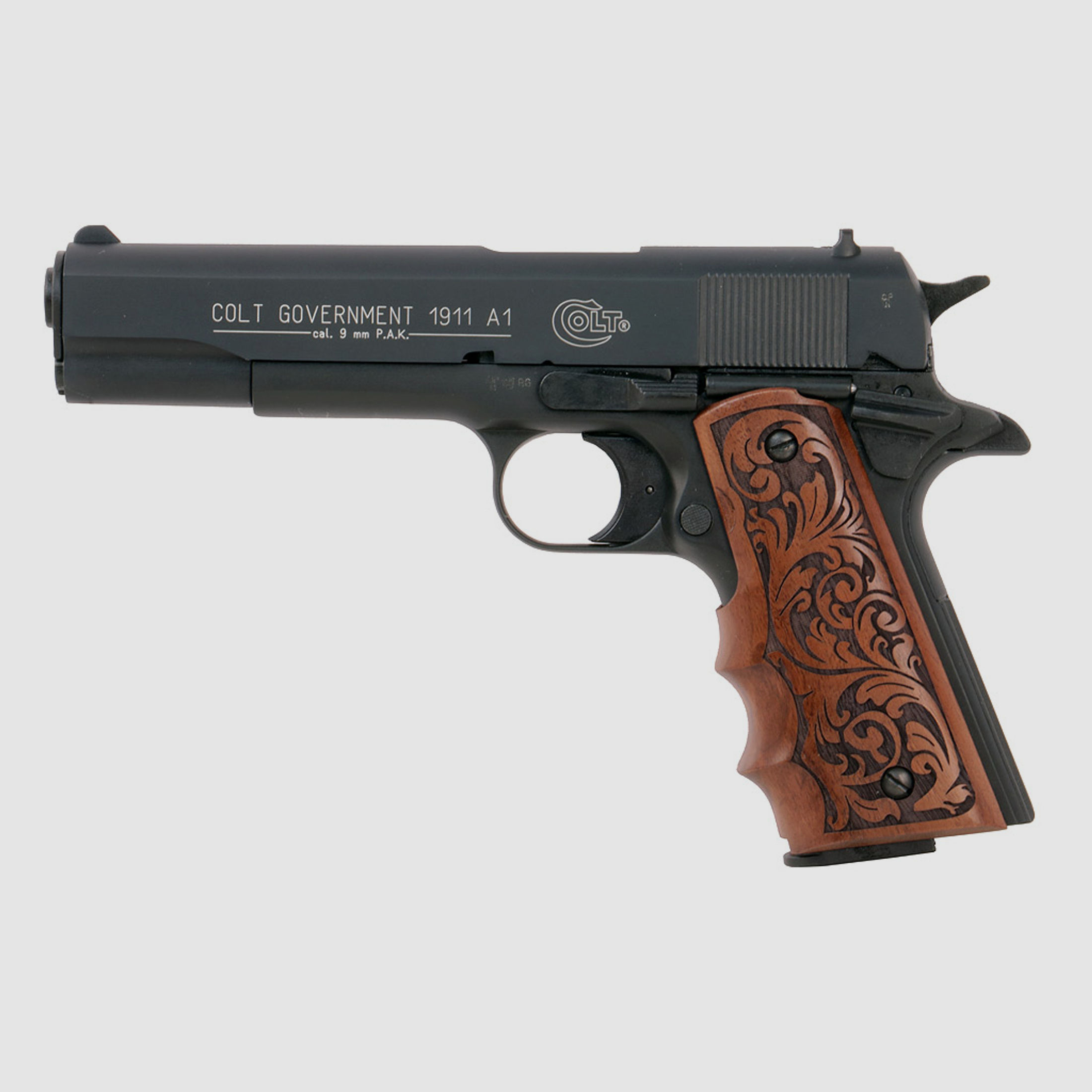 Combat Holzgriffschalen fĂĽr Schreckschuss-, Gas-, Signalpistole Colt 1911 florales Muster