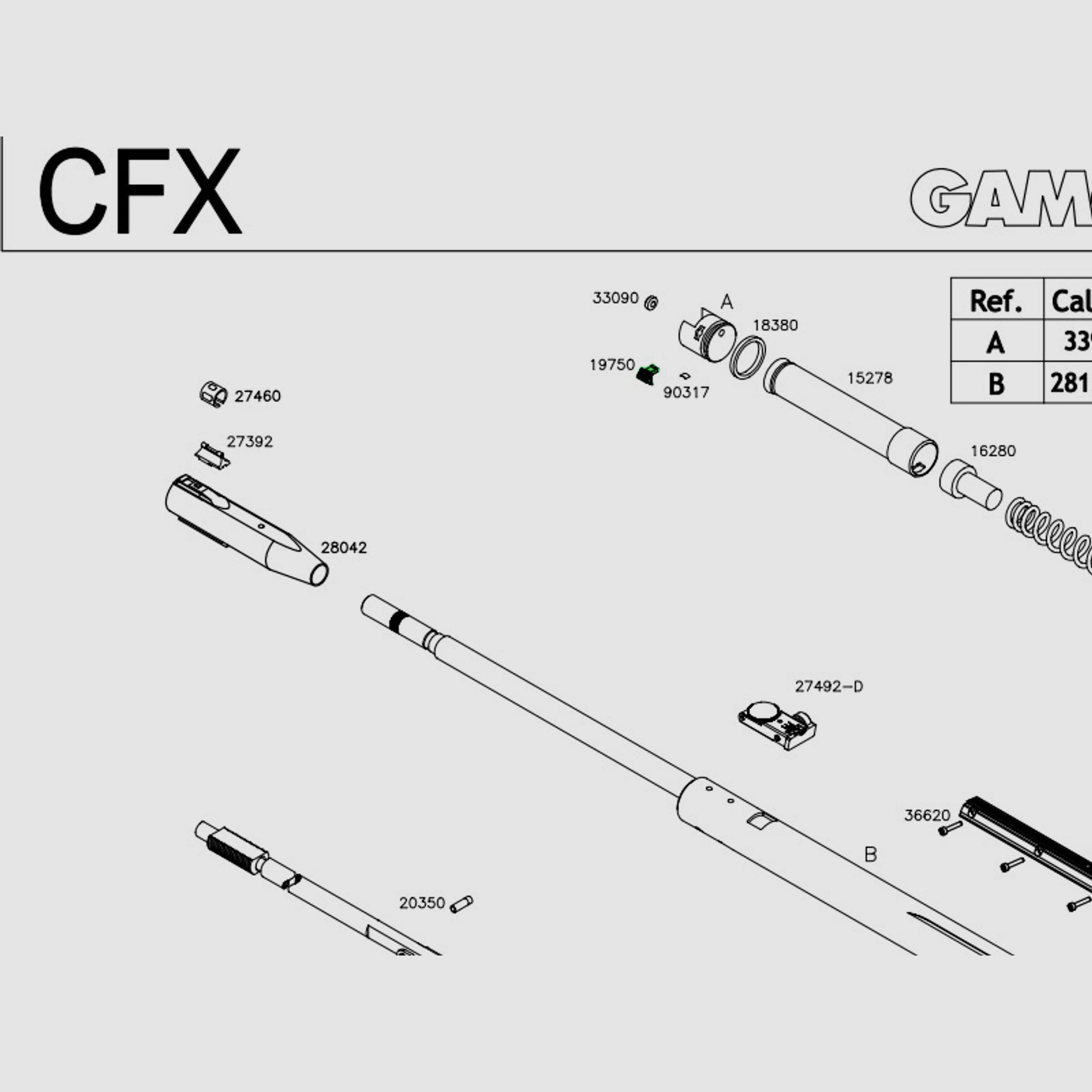 Verschlusshebel fĂĽr Luftgewehre Gamo CFR CFX Modelle, Ersatzteil