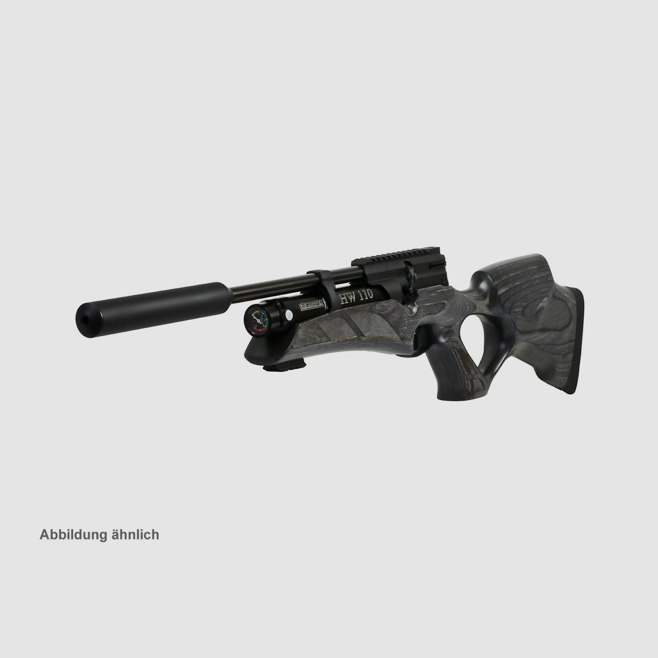 Pressluftgewehr Weihrauch HW 110 TK Carbine, Schichtholz-Lochschaft, Rechtsspanner, SchalldĂ¤mpfer, Kaliber 4,5 mm (P18)