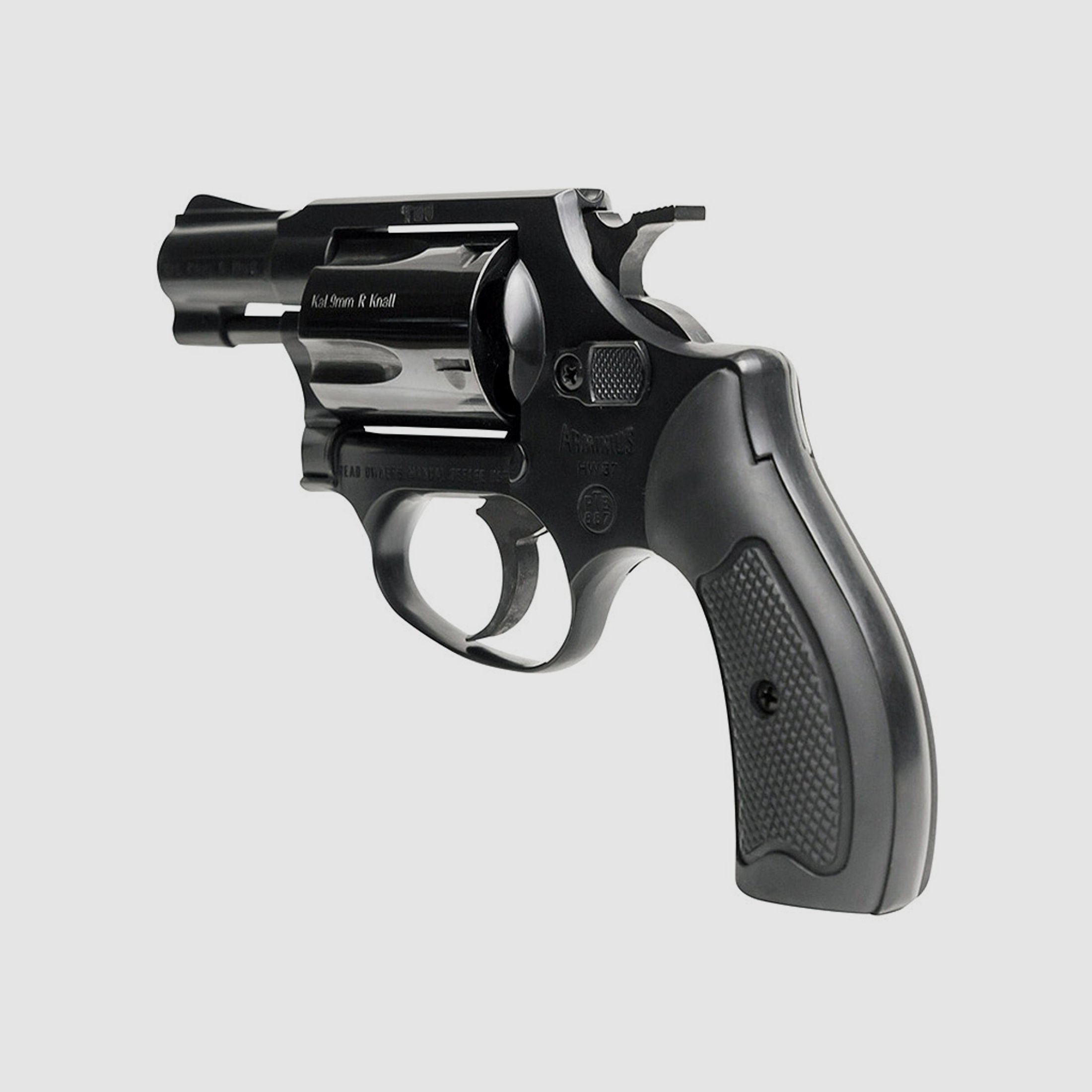 Schreckschuss Revolver Weihrauch Arminius HW 37 schwarze Gummigriffschalen Kaliber 9 mm R.K. (P18)