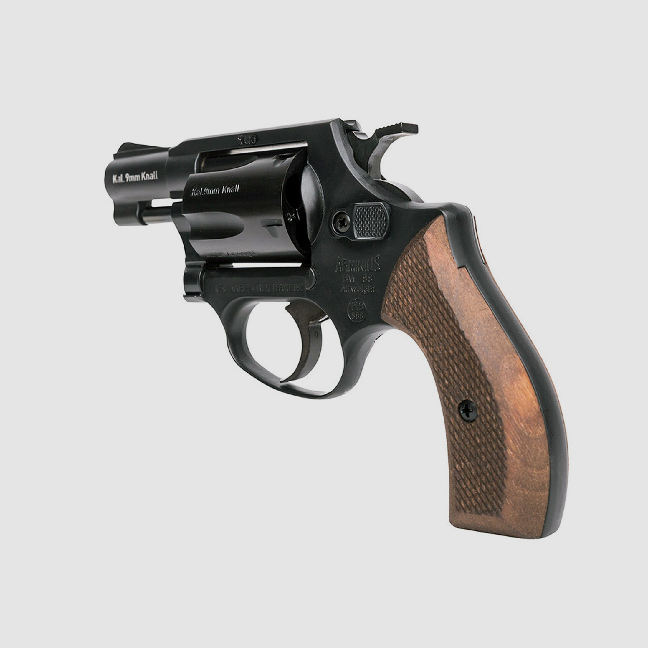 Schreckschuss Revolver Weihrauch Arminius HW 88 Super Airweight schwarz Holzgriffschalen Kaliber 9 mm R.K. (P18)+ 50 Schuss