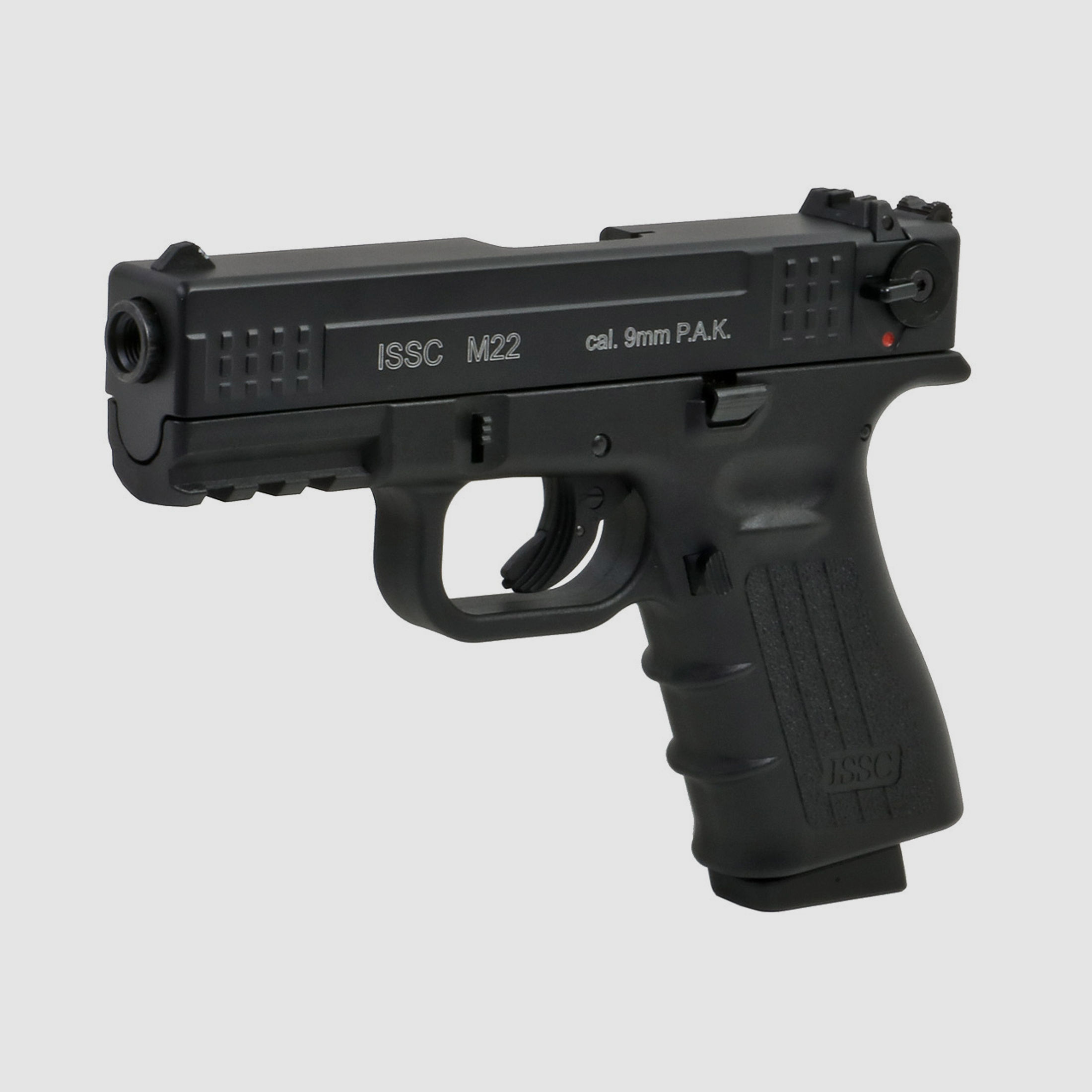 B-Ware Schreckschuss Pistole ISSC M22 schwarz Kaliber 9 mm P.A.K. (P18)