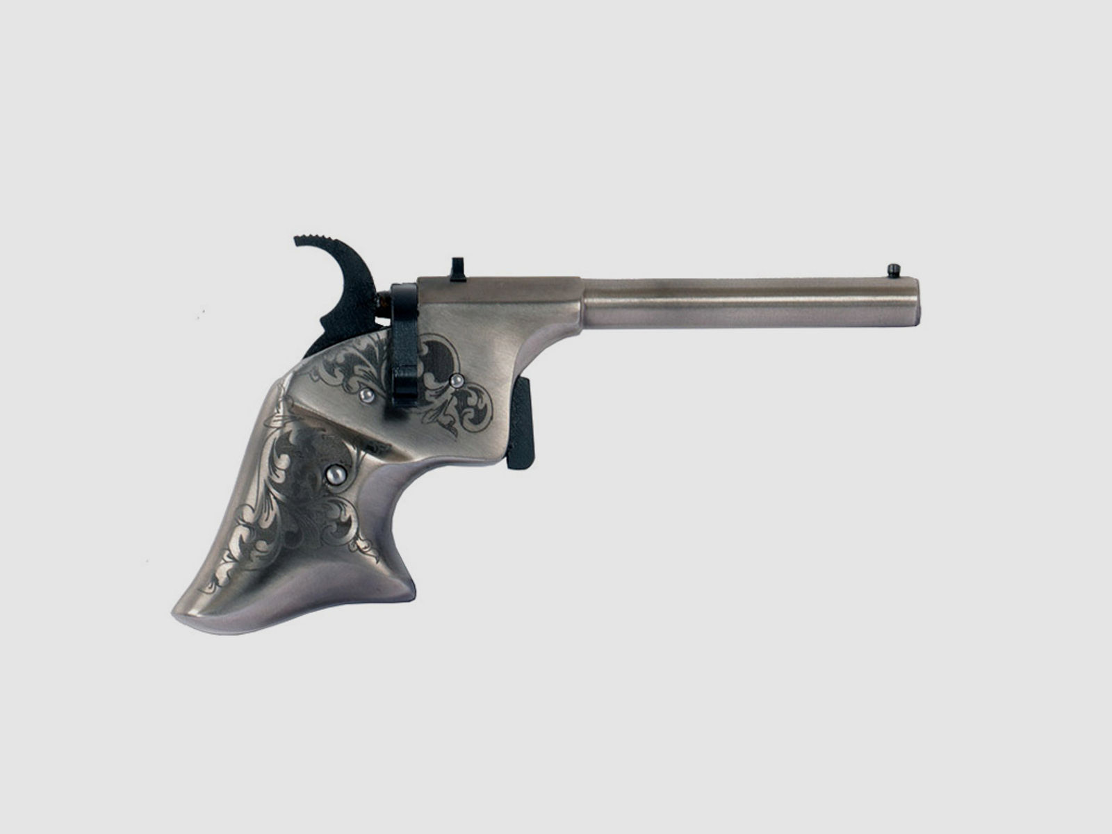Mini Perkussionspistole Pedersoli Derringer Remington Rider Bianca Luxus Kaliber 4,5 mm (P18)