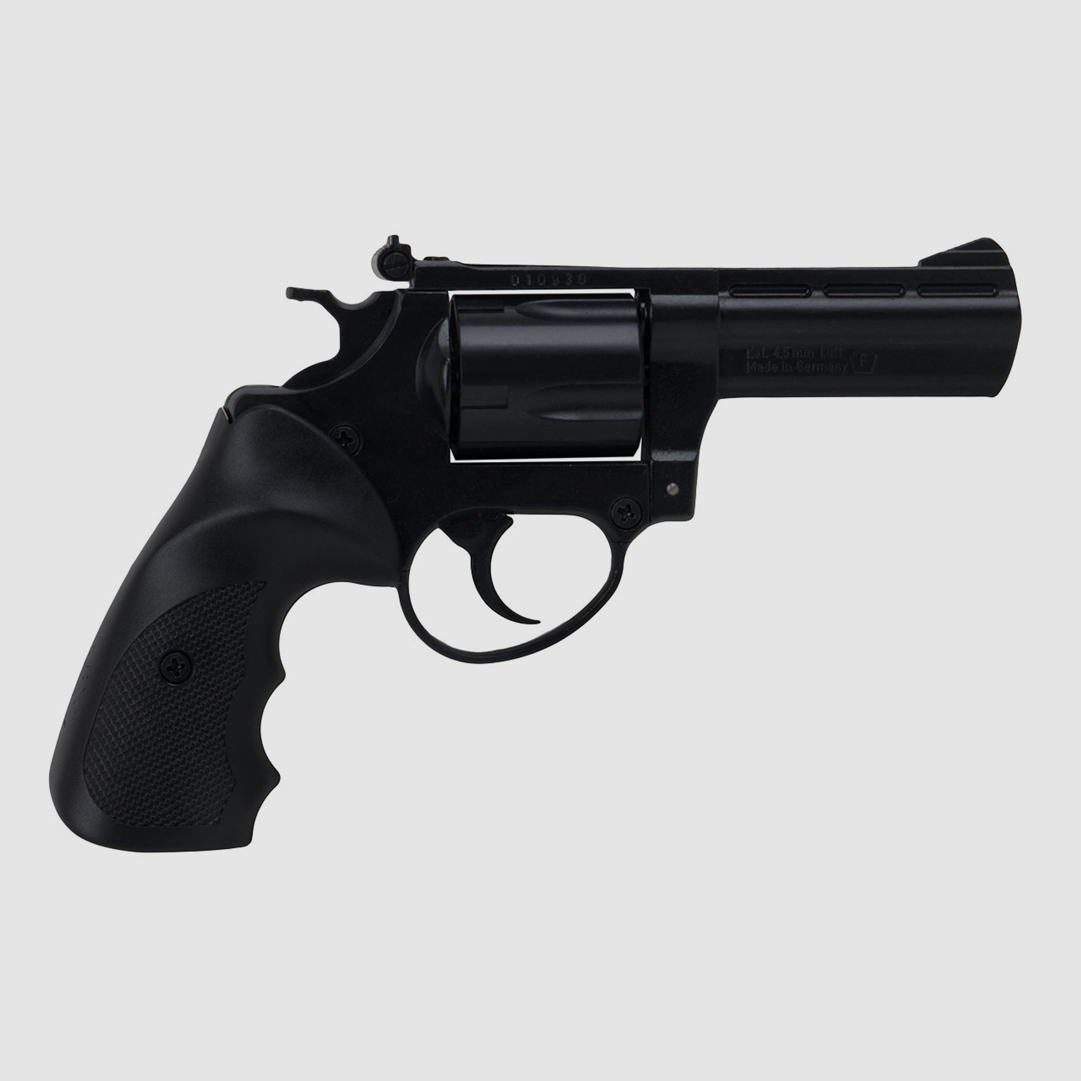 LEP Druckluft Revolver ME 38 Magnum brĂĽniert Kaliber 4,5 mm (P18) + Handpumpe LEP Patronen Diabolos