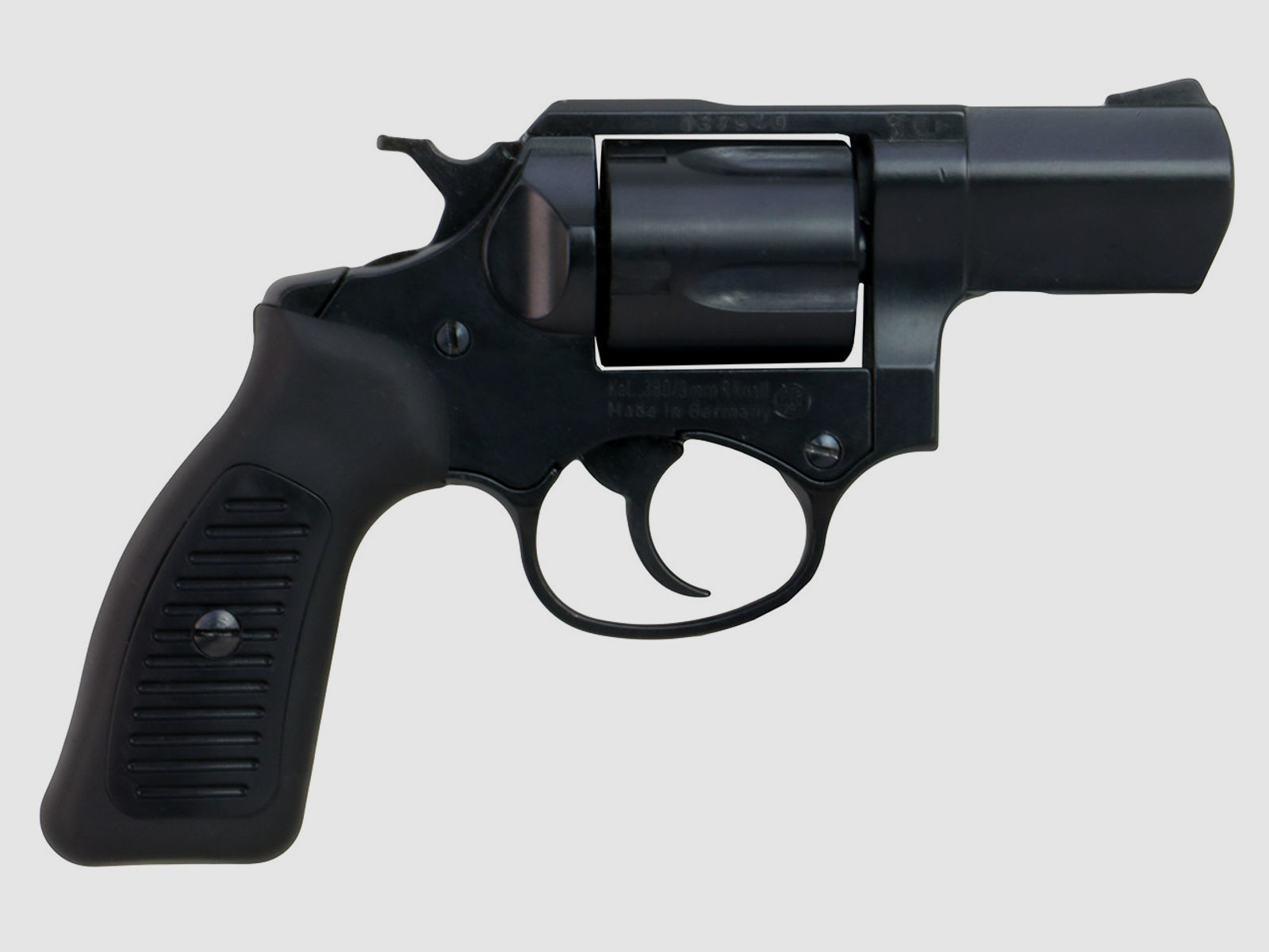 Schreckschuss Revolver Melcher ME 38 Compact brĂĽniert schwarzer Kunststoffgriff Kaliber 9 mm R.K. (P18) + 50 Schuss