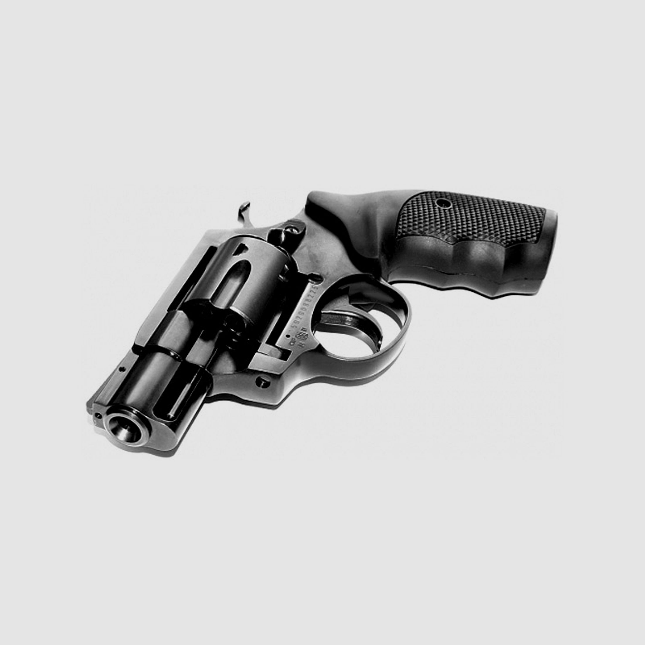 Schreckschuss Revolver Steel Cop 2 Zoll Vollstahl schwarz mit Laufgewinde Kaliber 9 mm R.K. (P18)