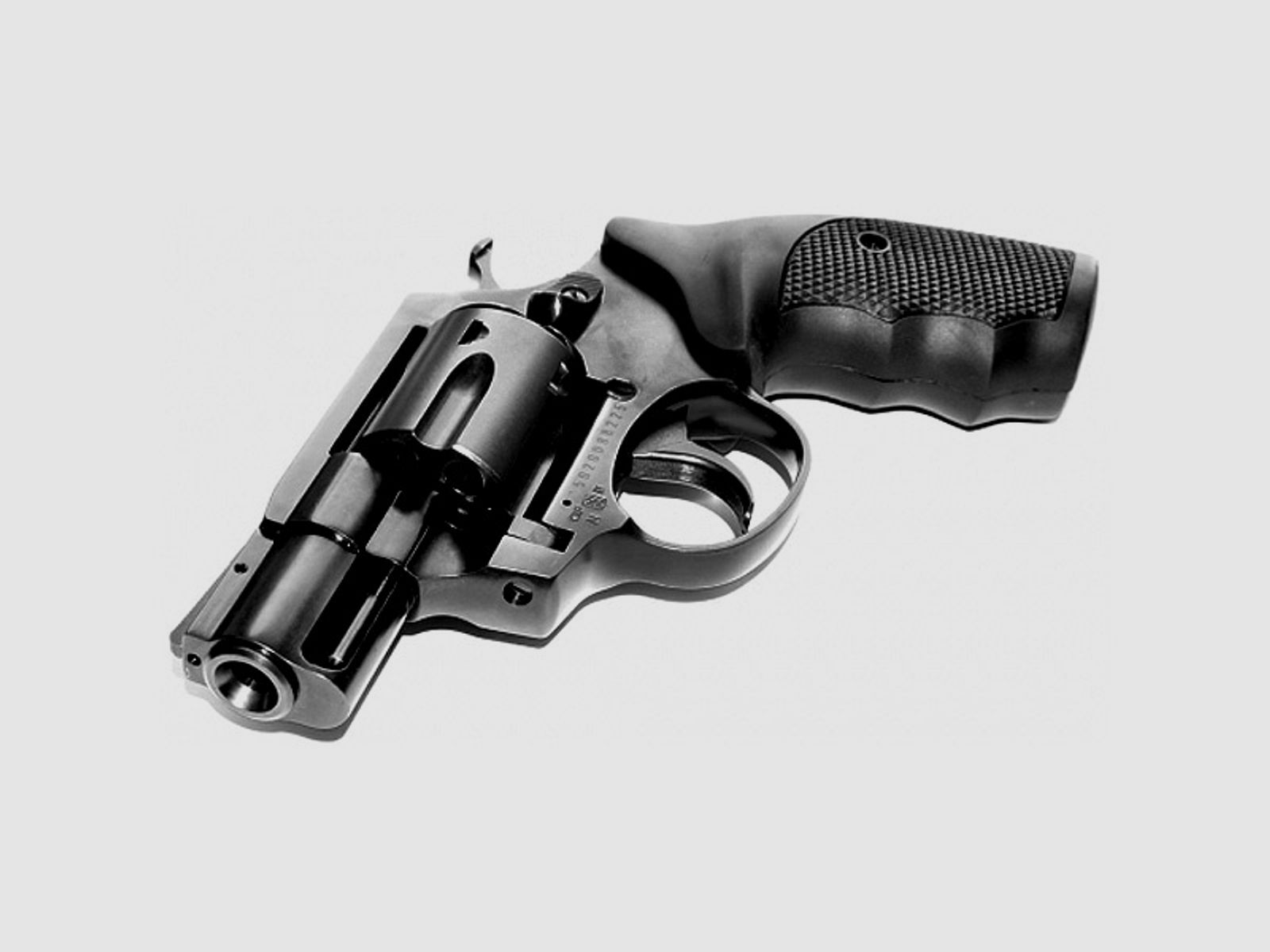 Schreckschuss Revolver Steel Cop 2 Zoll Vollstahl schwarz mit Laufgewinde Kaliber 9 mm R.K. (P18)