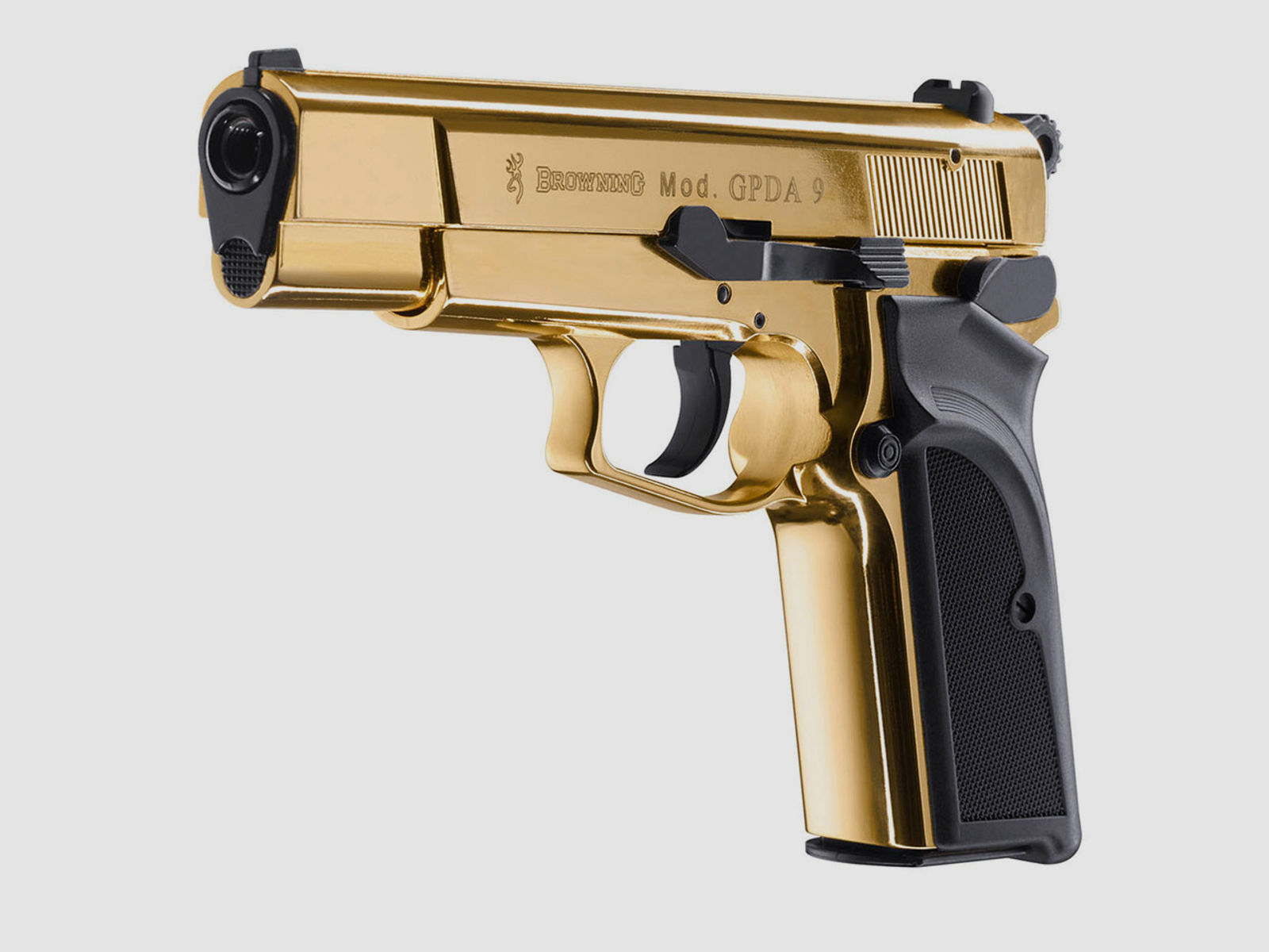 Schreckschuss Pistole Browning GPDA 9 24 Karat vergoldet Kaliber 9 mm P.A.K. (P18) + Universalholster