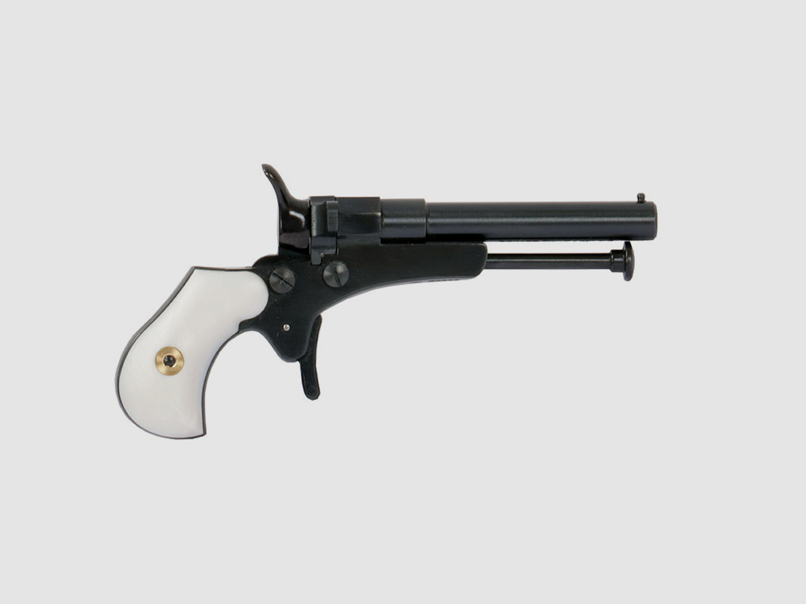 Perkussionspistole Pedersoli Derringer Guardian mit Perlmutt-Griffschalen, Kaliber 4,5 mm (P18)