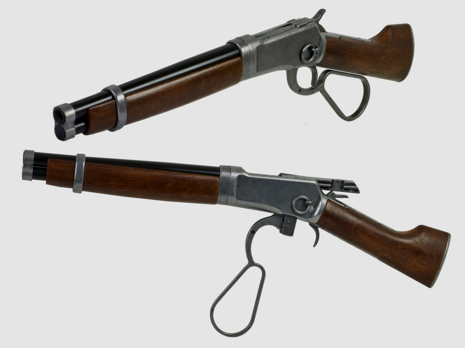 B-Ware Deko Westerngewehr Kolser Winchester Mare's Leg Short altgrau voll beweglich LĂ¤nge 55 cm