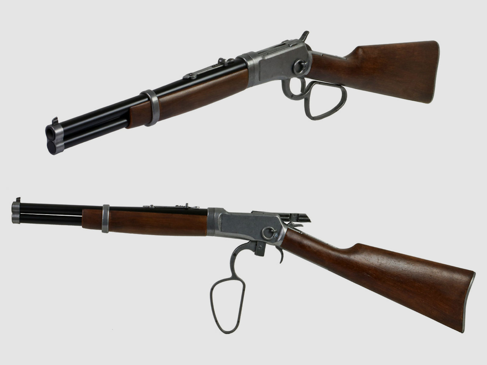 Deko Westerngewehr Kolser Winchester Mod. 92 Carbine USA 1892 voll beweglich LĂ¤nge 82 cm altgrau