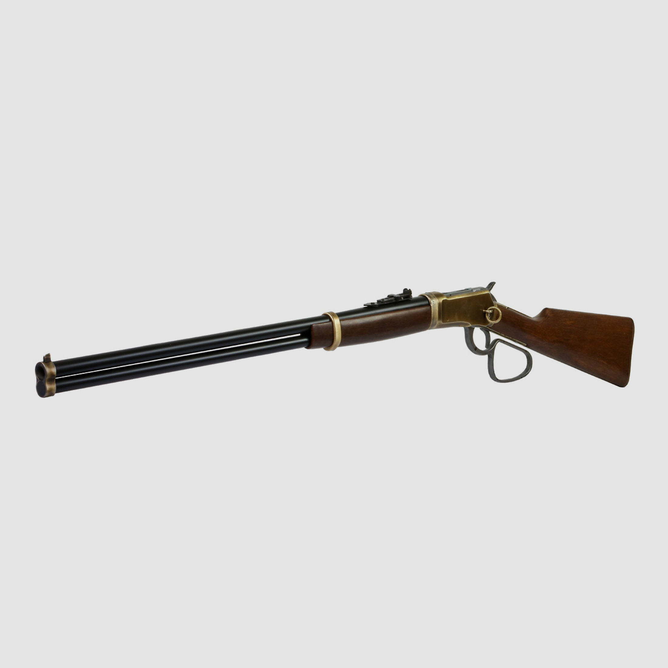Deko Westerngewehr Kolser Winchester Mod. 92 Carbine Long Range USA 1892 realistisches Repetieren mit HĂĽlsenauswurf LĂ¤nge 108 cm messing