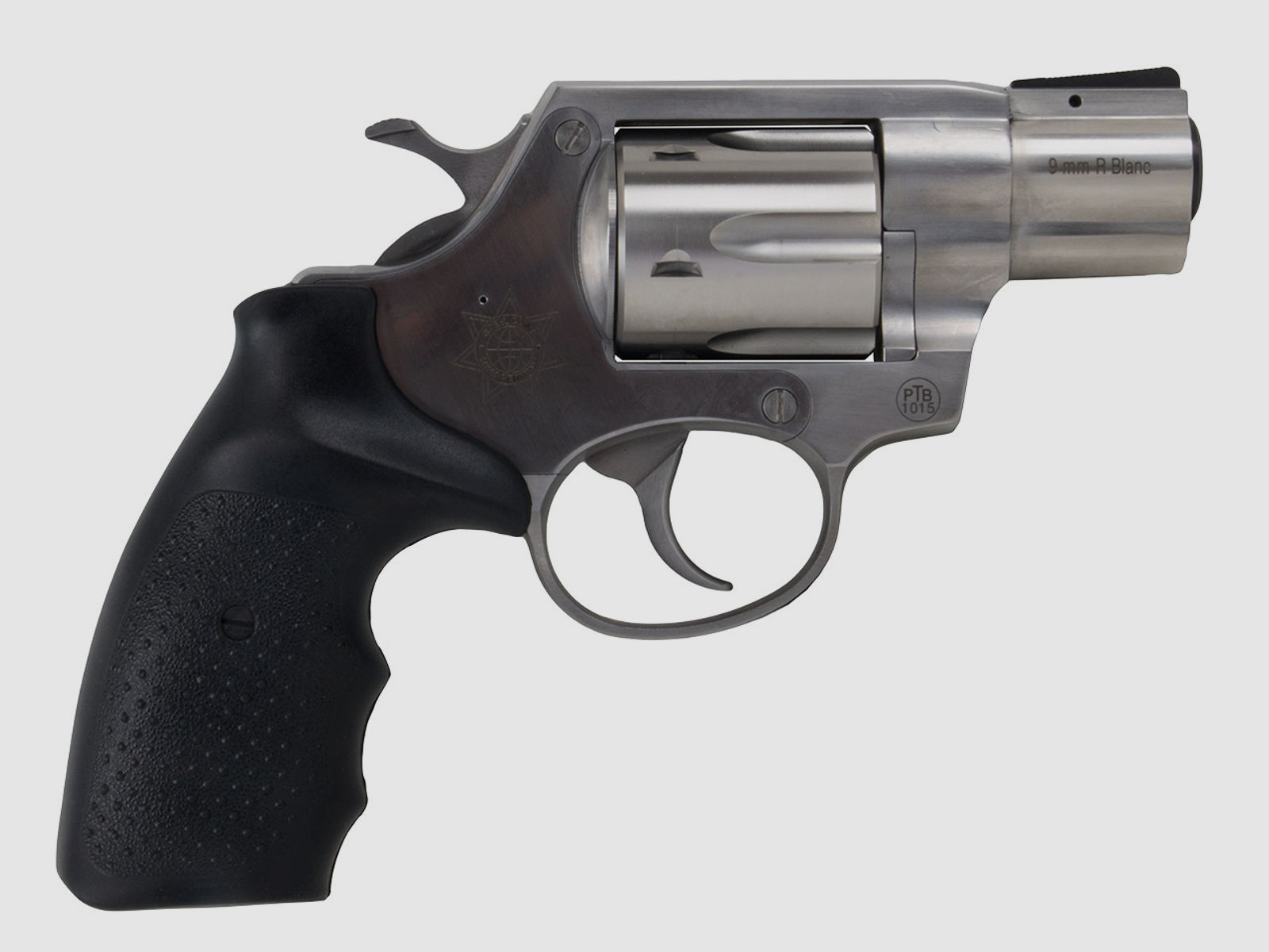Schreckschuss Revolver Steel Cop S Edelstahl 2 Zoll Vollstahl mit Laufgewinde Kaliber 9 mm R.K. (P18)