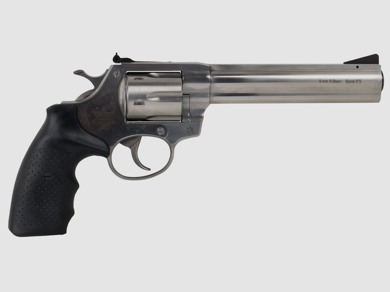 Schreckschuss Revolver Steel Cop S Tac Edelstahl 6 Zoll Vollstahl mit Laufgewinde Kaliber 9 mm R.K. (P18)