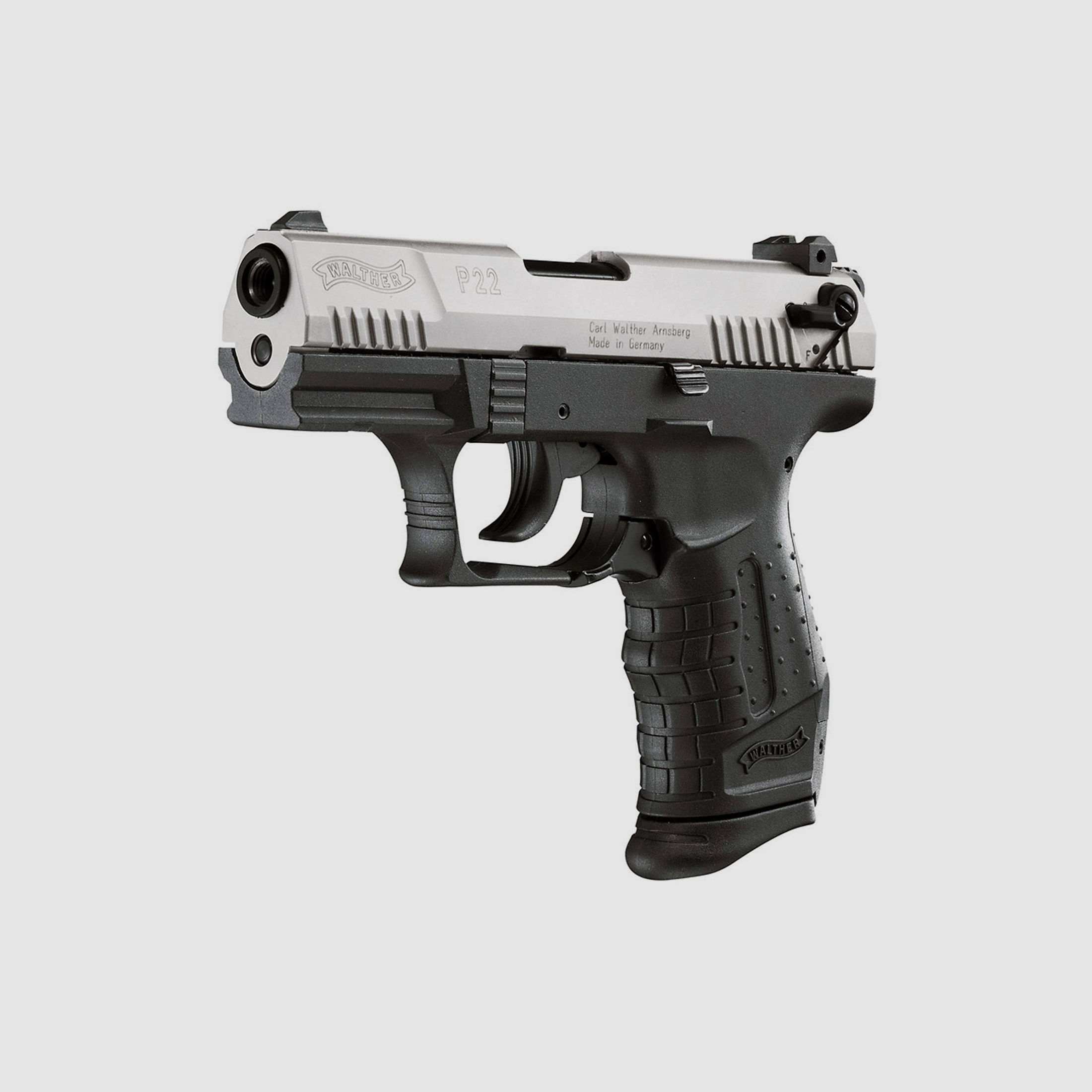 Schreckschuss Pistole Walther P22 bicolor nickel Kaliber 9 mm P.A.K. (P18) + 50 Schuss