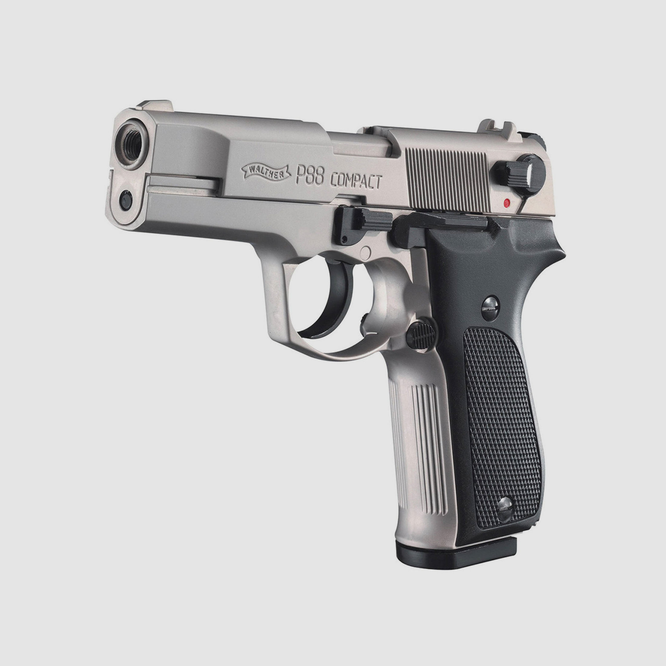 Schreckschuss Pistole Walther P88 Compact nickel KS Kaliber 9 mm P.A.K. (P18) + Universalholter
