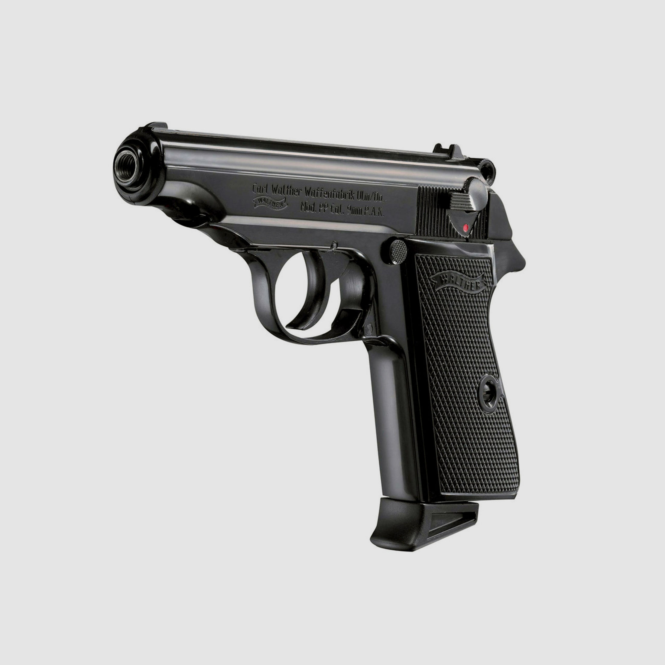 Schreckschuss Pistole Walther PP schwarz Kaliber 9 mm P.A.K. (P18) + 100 Schuss