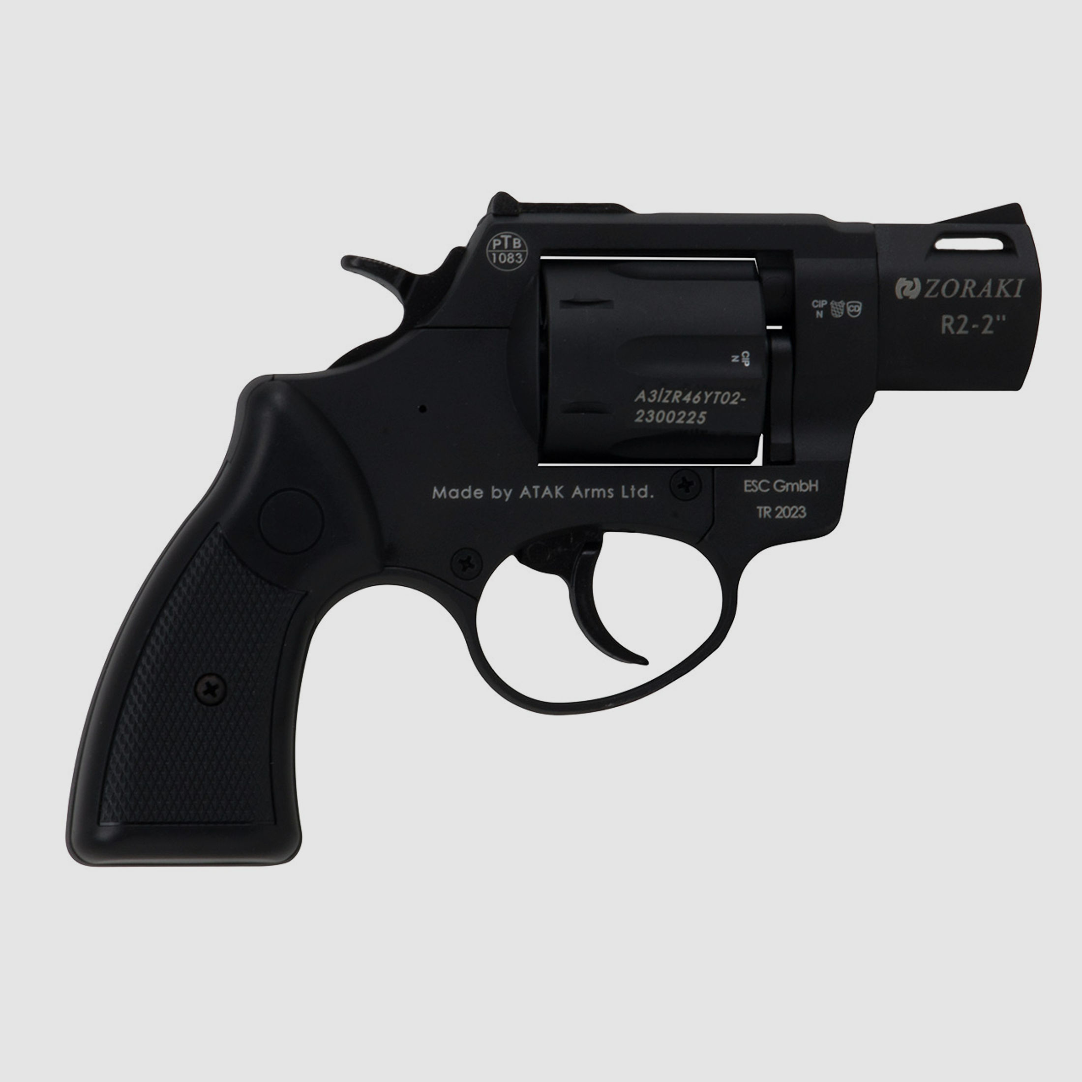 Schreckschuss Revolver Zoraki R2 Black 2 Zoll PTB 1083 Kaliber 9 mm R.K. (P18) + 50 Schuss