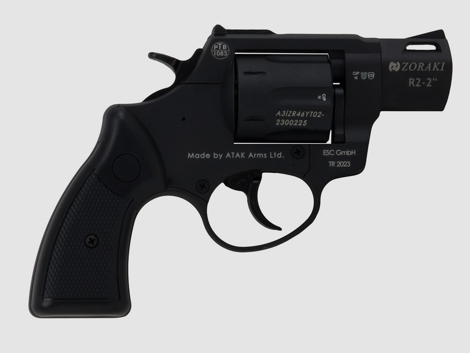 Schreckschuss Revolver Zoraki R2 Black 2 Zoll PTB 1083 Kaliber 9 mm R.K. (P18) + 50 Schuss