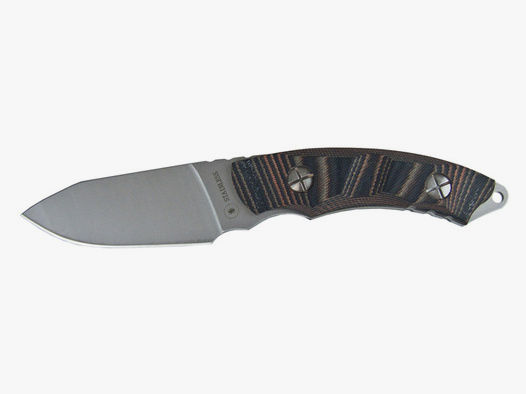 Einhandmesser Stainless KlingenlĂ¤nge 10 cm schwarz braun inklusive Nylonscheide (P18)