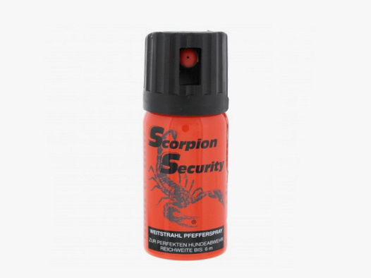 Abwehrspray Pfefferspray Scorpion mit Weitstrahl und Clip, Inhalt 40 ml