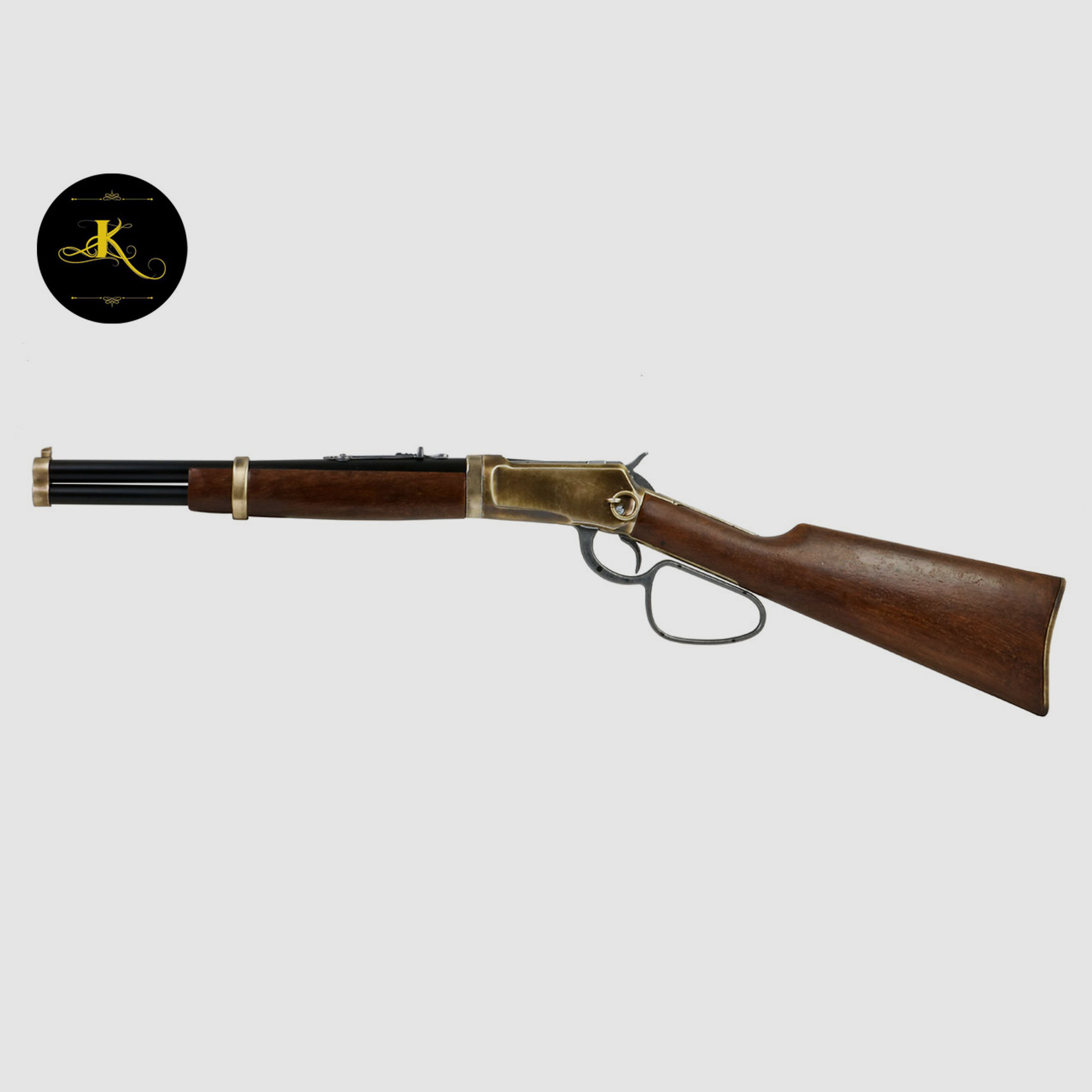 Deko Westerngewehr Kolser Winchester Mod. 92 Carbine USA 1892 voll beweglich LĂ¤nge 82 cm messing