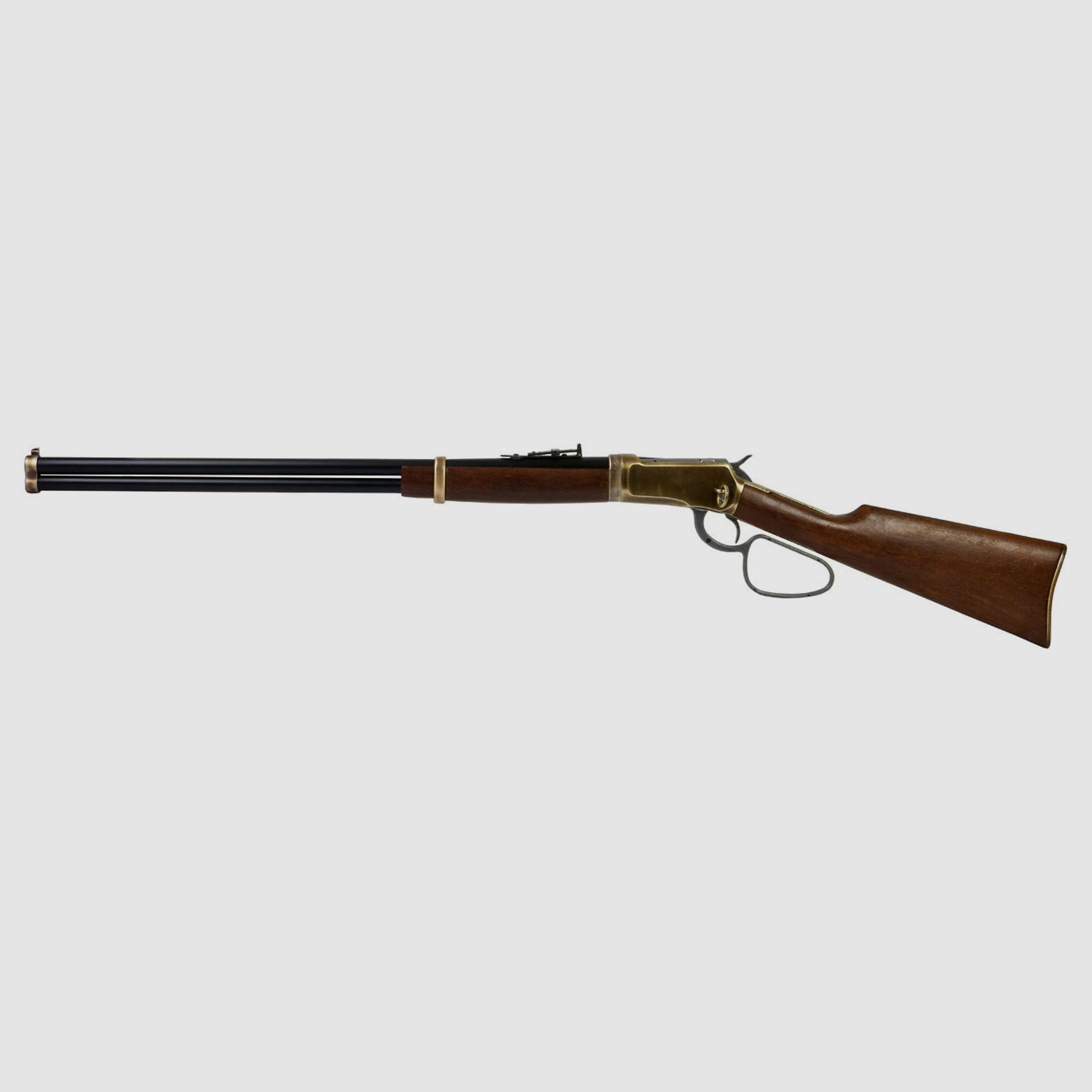 Deko Westerngewehr Kolser Winchester Mod. 92 Carbine Long Range USA 1892 realistisches Repetieren mit HĂĽlsenauswurf LĂ¤nge 108 cm messing