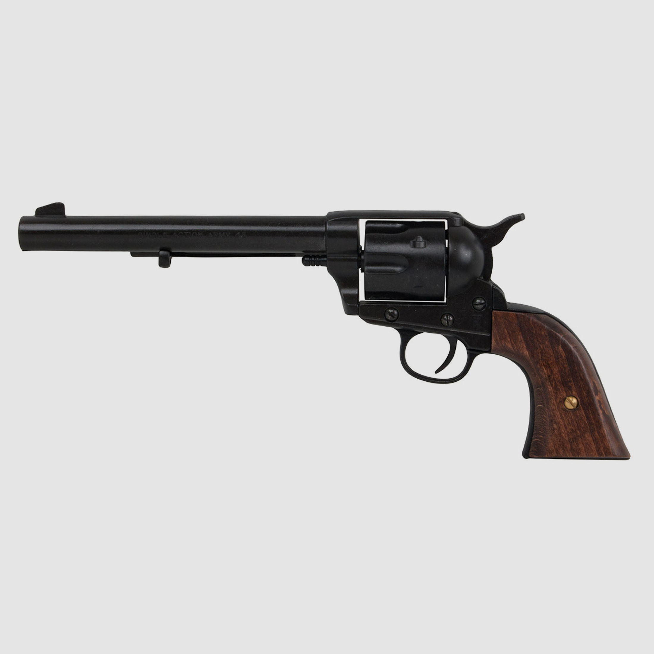 Deko Revolver US Kavallerierevolver Kolser Colt SAA .45 Peacemaker USA 1873 6,1 Zoll schwarz Holzgriffschalen
