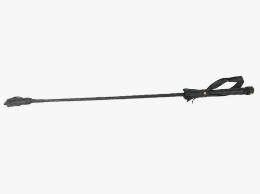 geflochtene Lederpeitsche schwarz LĂ¤nge 76 cm