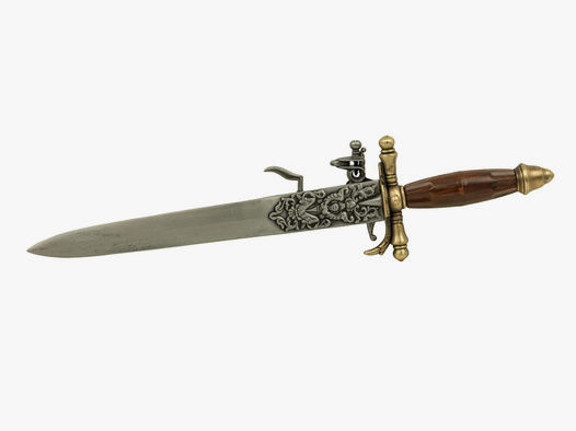 Deko Pistolenmesser Kolser Frankreich 18 Jahrhundert Kunstharz Metall LĂ¤nge 38 cm