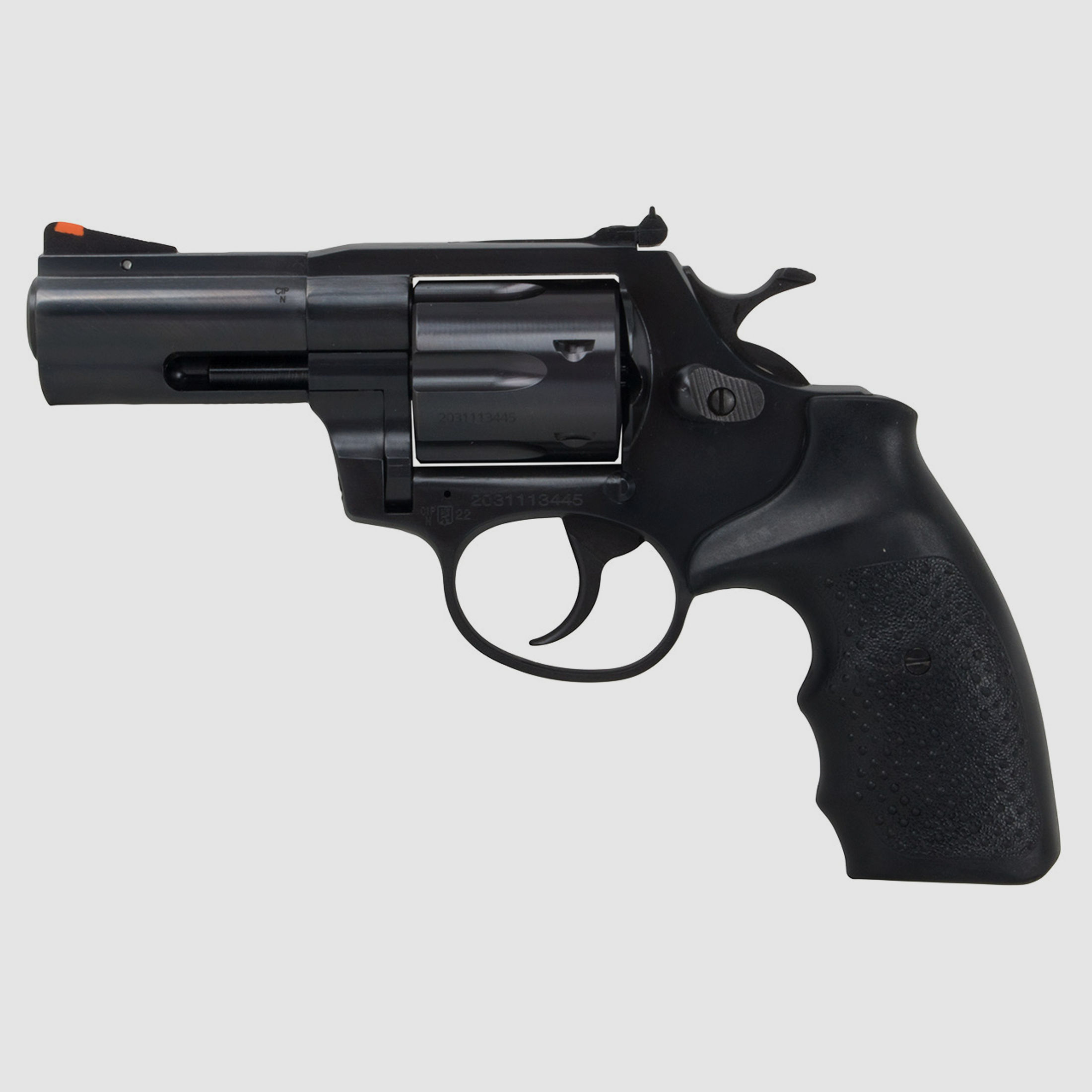 Schreckschuss Revolver Steel Cop Tac 3 Zoll Vollstahl schwarz mit Laufgewinde Kaliber 9 mm R.K. (P18)