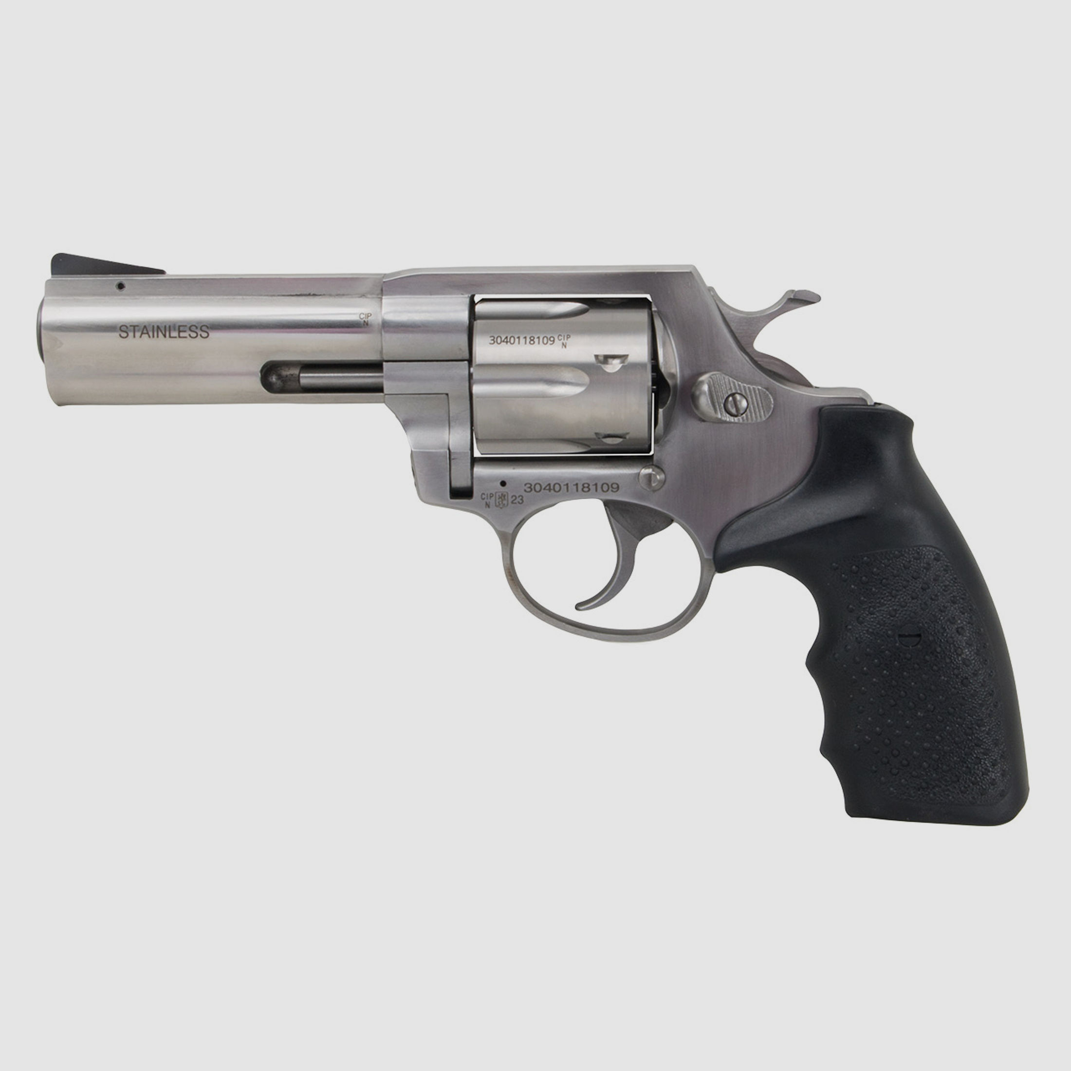 Schreckschuss Revolver Steel Cop S Edelstahl 4 Zoll Vollstahl mit Laufgewinde Kaliber 9 mm R.K. (P18)