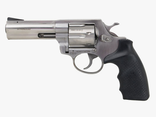Schreckschuss Revolver Steel Cop S Edelstahl 4 Zoll Vollstahl mit Laufgewinde Kaliber 9 mm R.K. (P18)