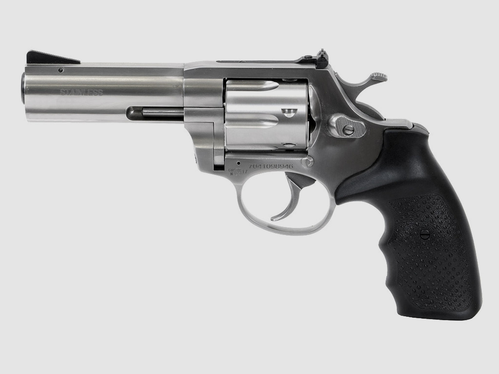Schreckschuss Revolver Steel Cop S Tac Edelstahl 4 Zoll Vollstahl mit Laufgewinde Kaliber 9 mm R.K. (P18)