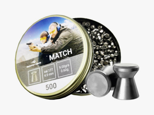 Flachkopf Diabolos Borner Match Kaliber 4,5 mm 0,60 g glatt 500 StĂĽck