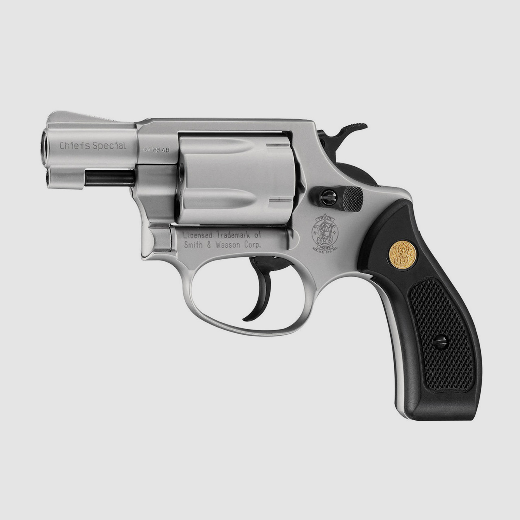 Schreckschuss Revolver Smith & Wesson Chiefs Special Nickel Finish Kunststoffgriffe Kaliber 9 mm R.K. (P18)