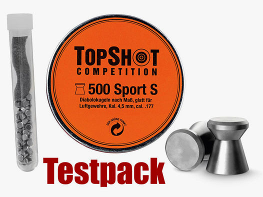 Testpack Flachkopf Diabolos Topshot Competition Sport S Kaliber 4,5 mm 0,53 g glatt 40 StĂĽck
