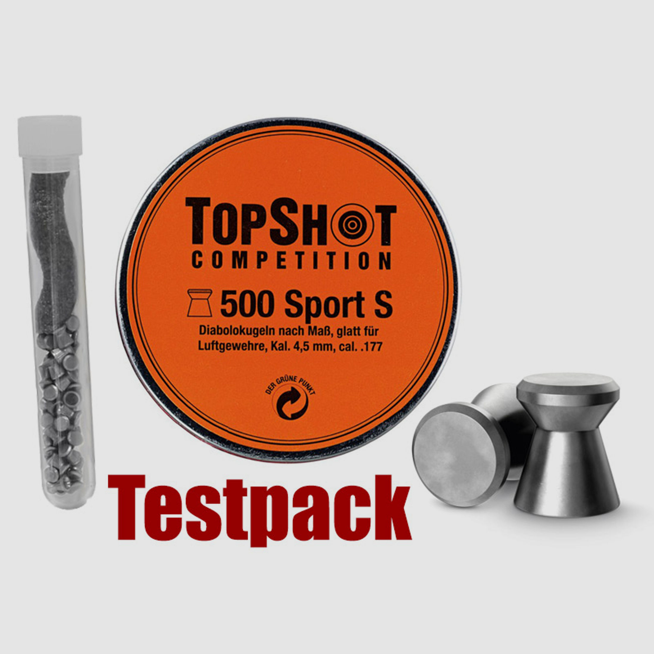 Testpack Flachkopf Diabolos Topshot Competition Sport S Kaliber 4,5 mm 0,53 g glatt 40 StĂĽck