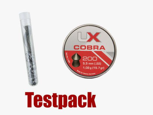 Testpack - Umarex Cobra Diabolo, Spitzkopf, geriffelt, 1,02 g, Kaliber 5,5 mm, 20 StĂĽck